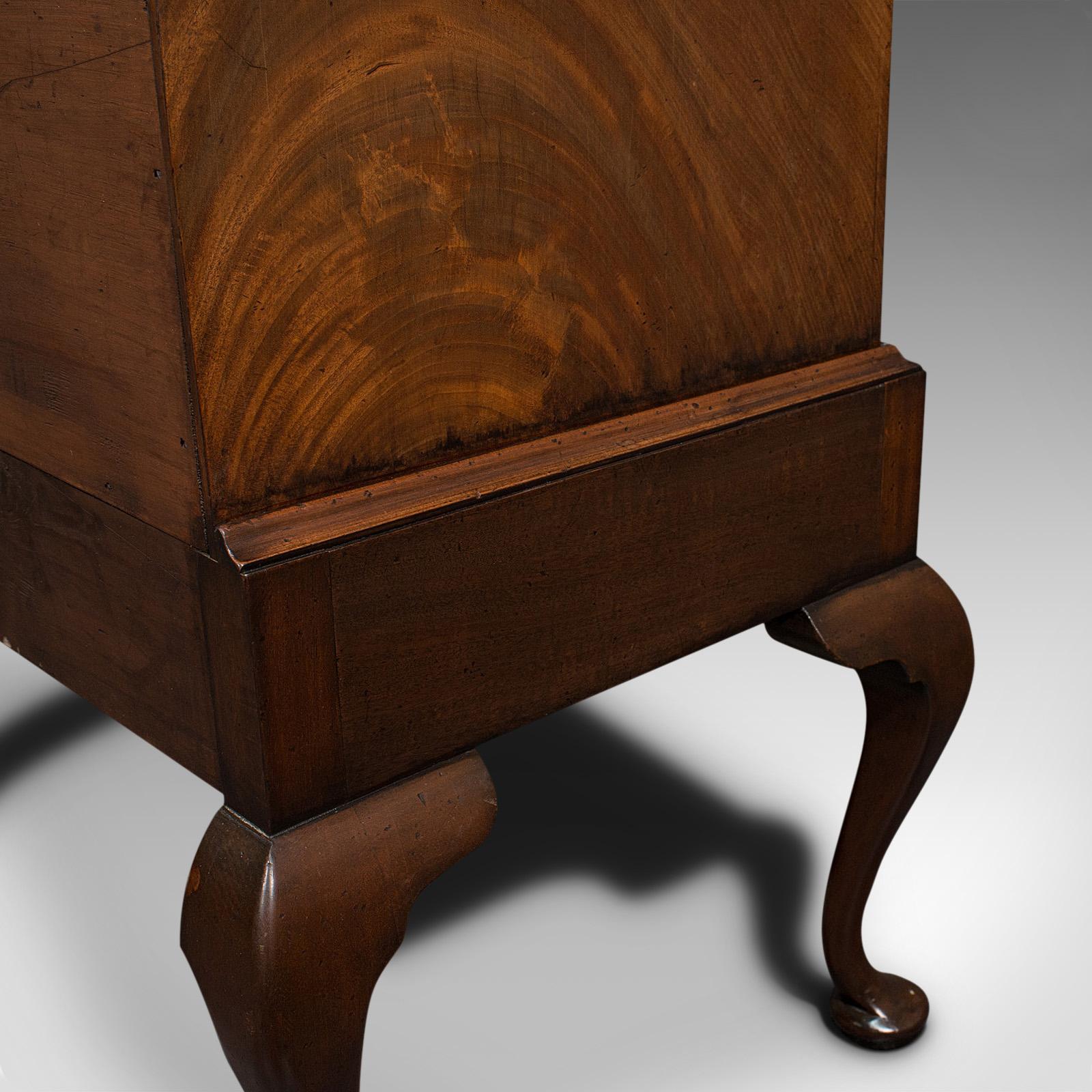 Antique Dwarf Chest on Stand, English, Flame Mahogany, Victorian, Circa 1900 7