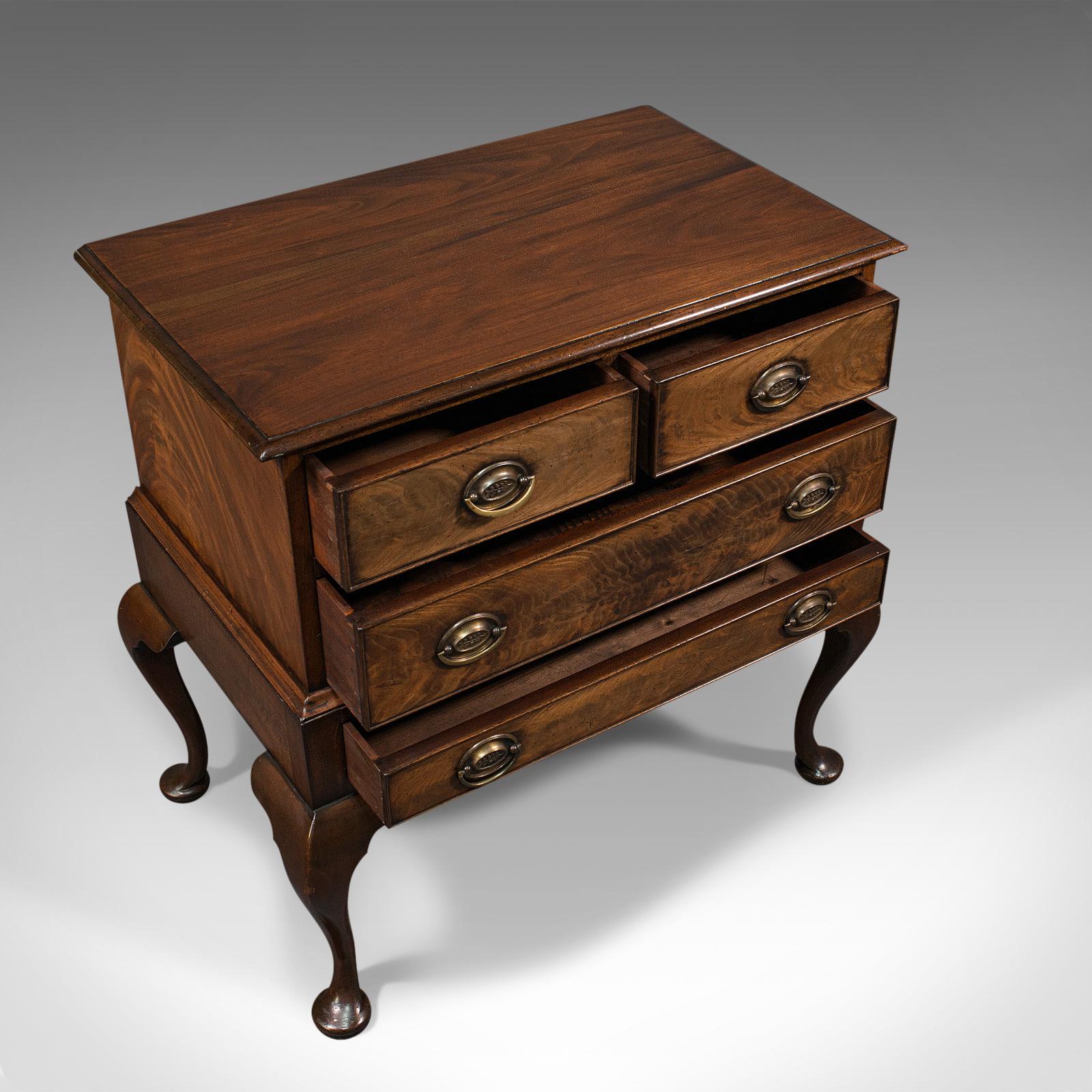Antique Dwarf Chest on Stand, English, Flame Mahogany, Victorian, Circa 1900 3