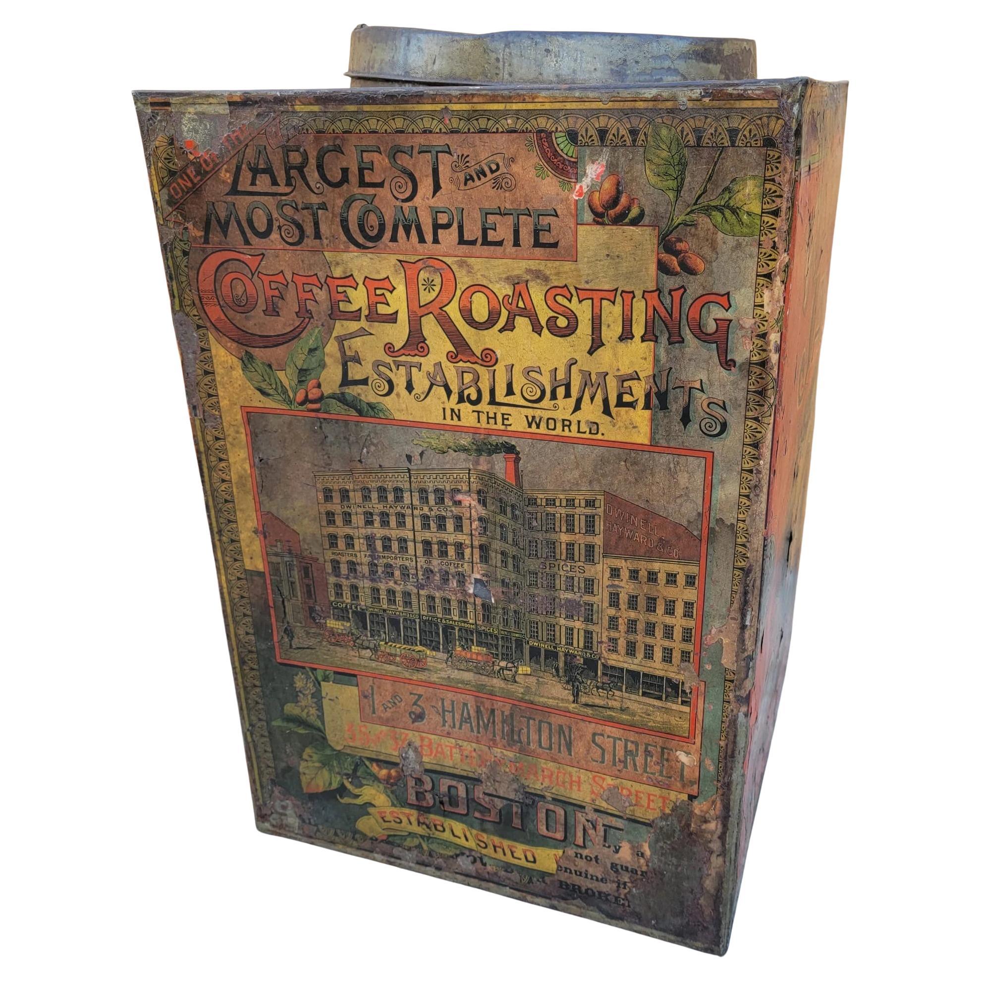 Antiquités I Hayward & Co Royal Java Large Metal Tin

Cette grande boîte de Dwinell Hayward & Co's se trouvait sur le comptoir ou sur les étagères des magasins généraux et ruraux. Il se démarquera dans votre cuisine ou votre Collectional. Les