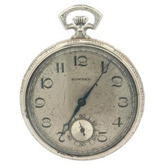 Antique E. Howard 14k White Gold Size 10S 21j Mechanical Open Face Pocket Watch