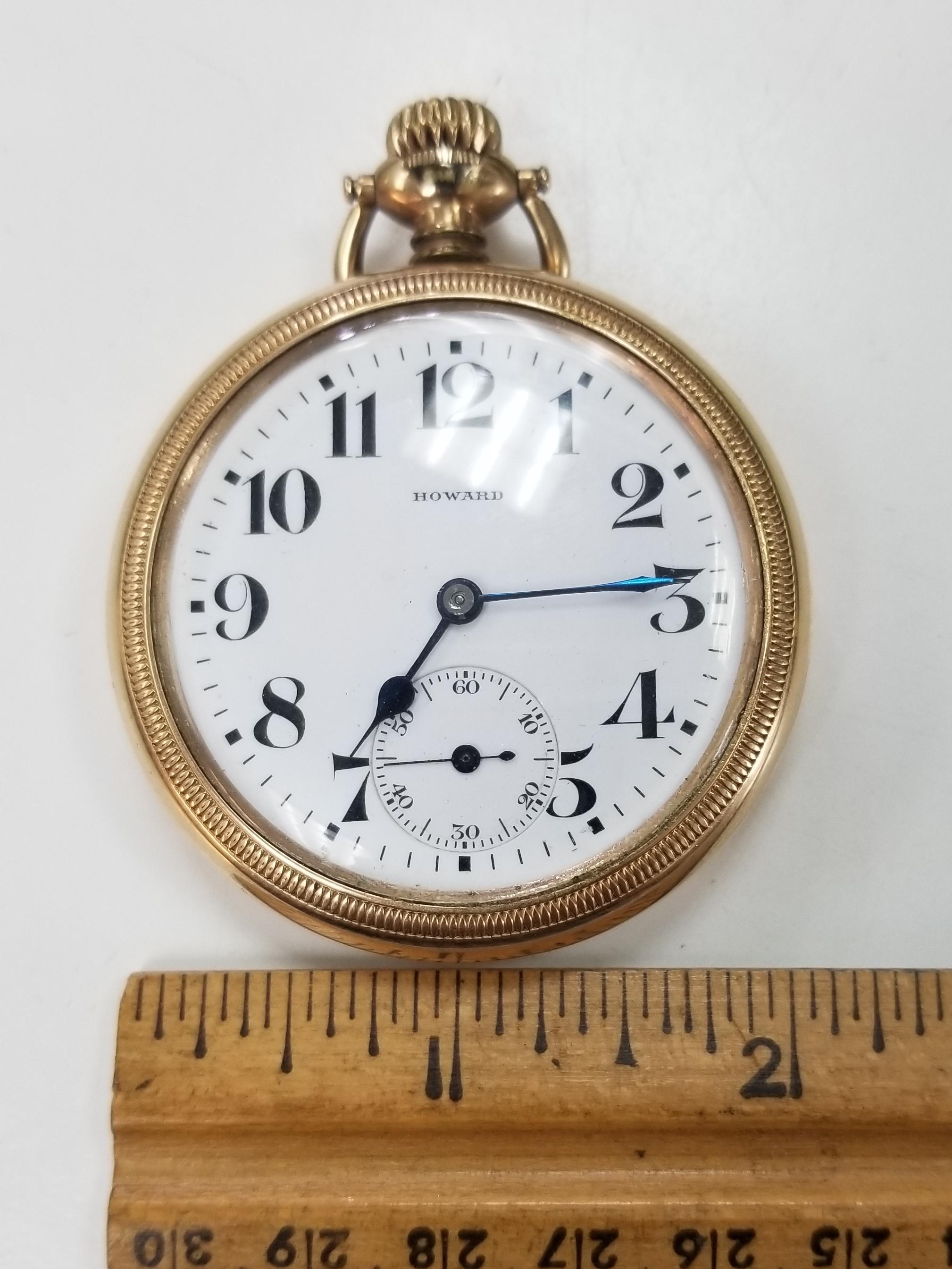 Antique E. Howard Series 11 Rail Road Chronometer Gold Filled Pocket Watch In Excellent Condition In Los Angeles, CA