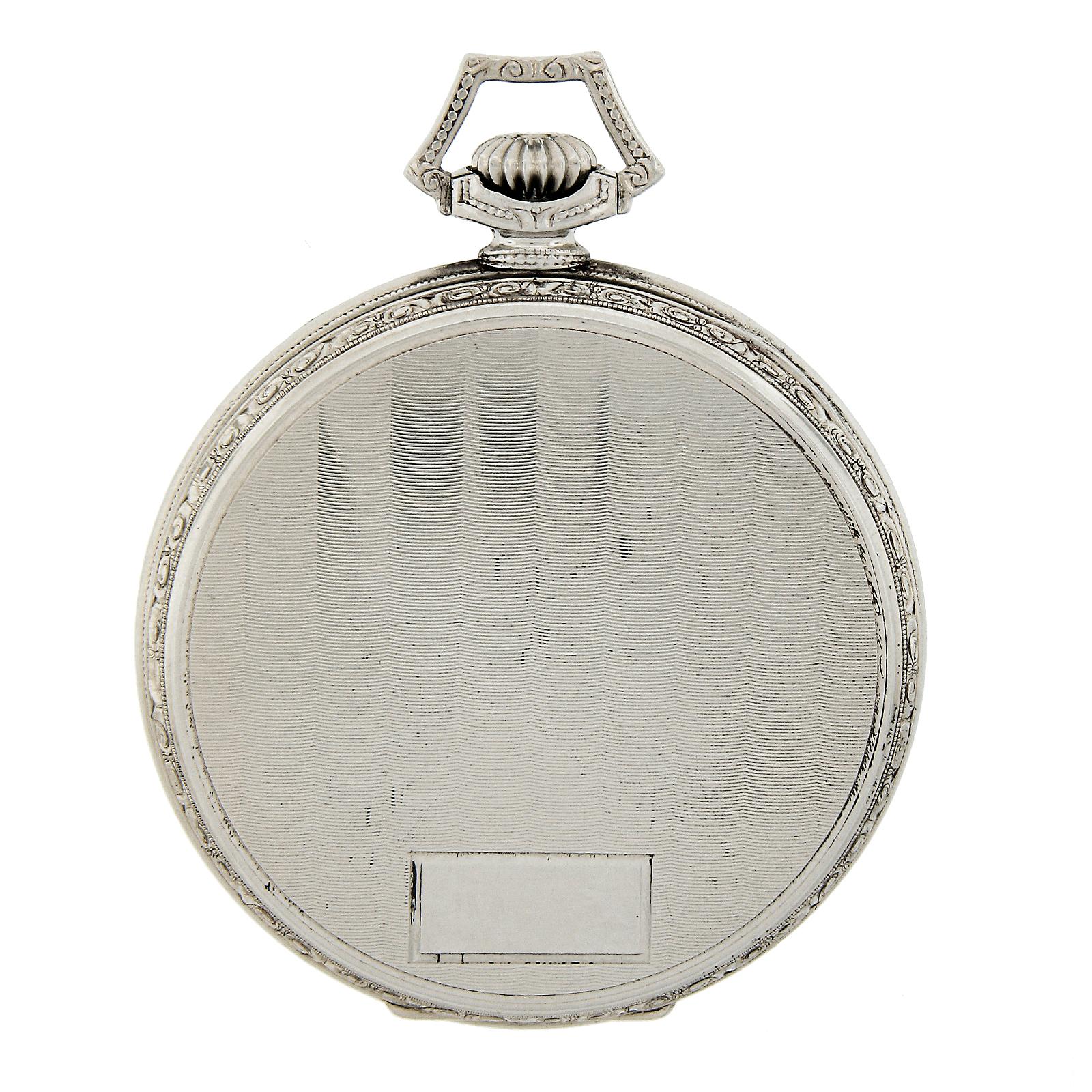 Reloj antiguo E. Howard & Co. Reloj de Bolsillo Serie IV Talla N Oro Blanco 14k Cara Abierta en venta 1
