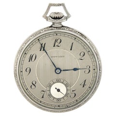 Antique E. Howard Watch Co. Series IV Size N 14k White Gold Open Face Pocket Wat