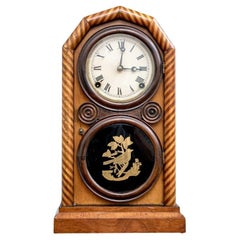 Antique E. Ingraham & Co. Candy Stripe Inlay Mantel Clock 1871
