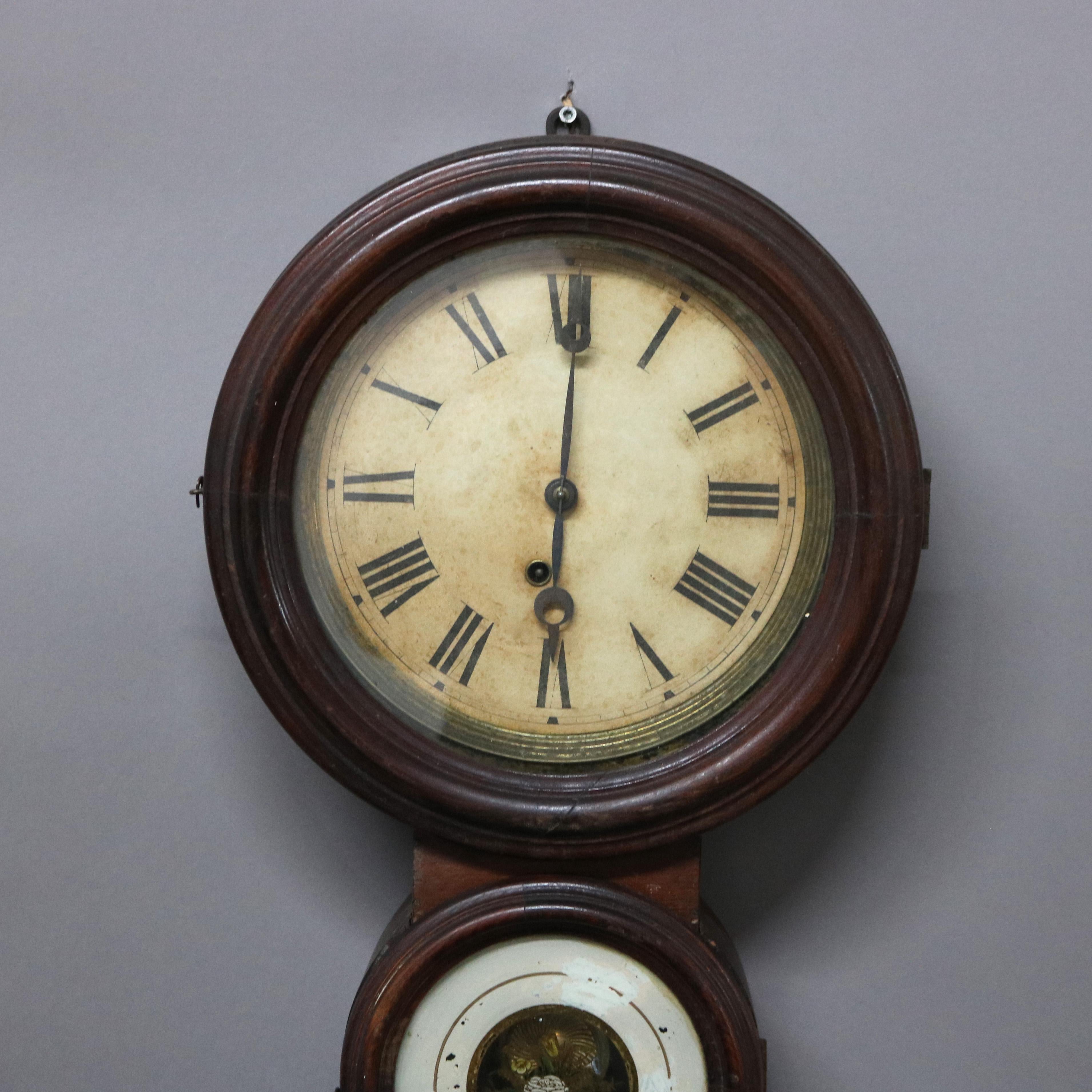 Antike E. Ingraham & Co. Rosenholzfigur Acht-Wanduhr C1881 (19. Jahrhundert) im Angebot