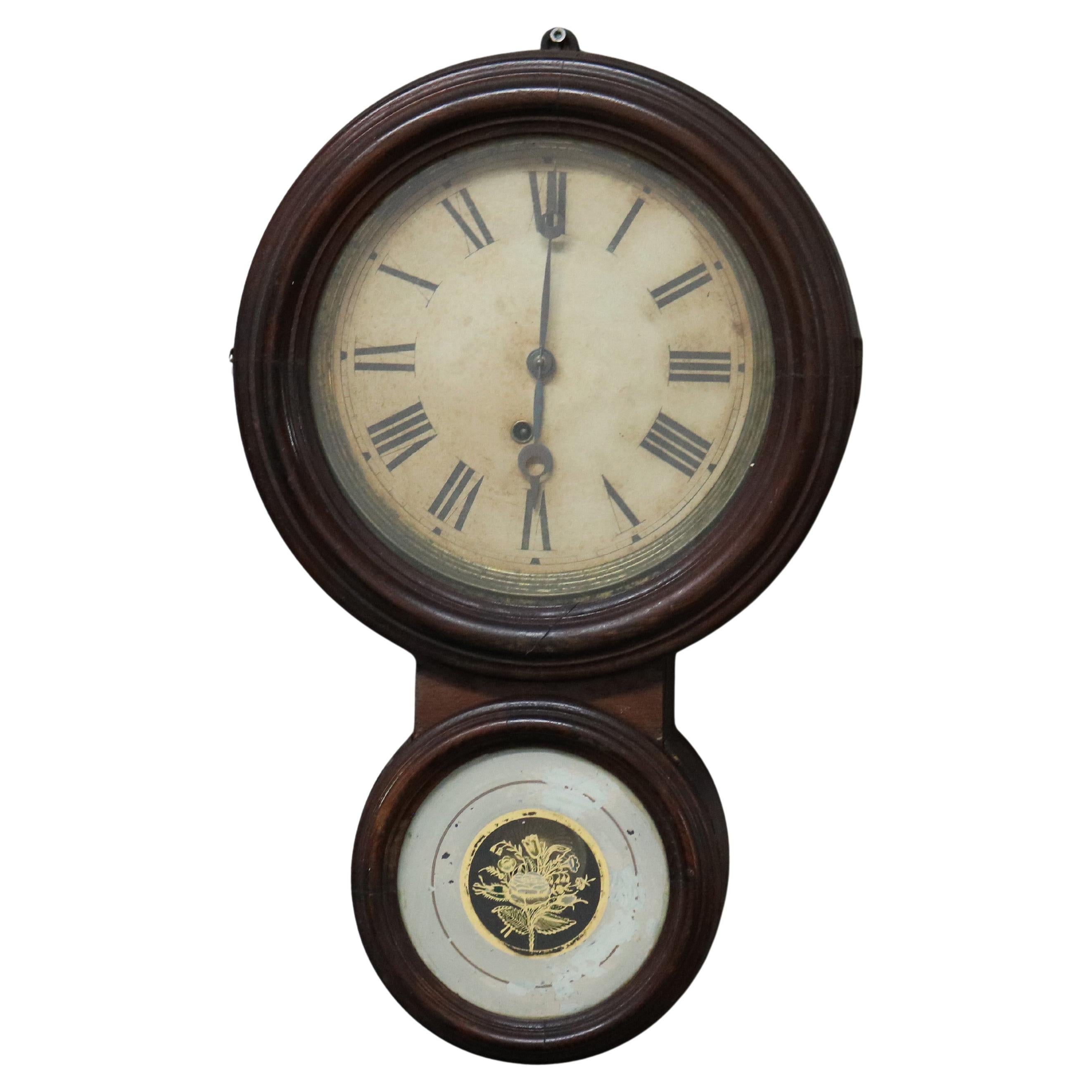 Antique E. Ingraham & Co. Rosewood Figure Eight Wall Clock C1881