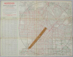 Antique E-Z Guide Map of Los Angeles with Rotating Locator, 1927