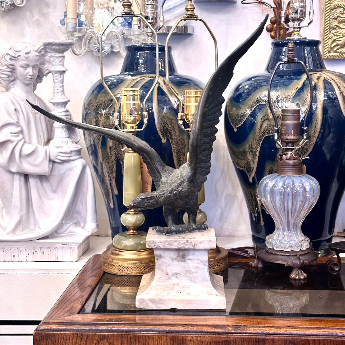 English Antique Eagle Bronze Sculpture For Sale