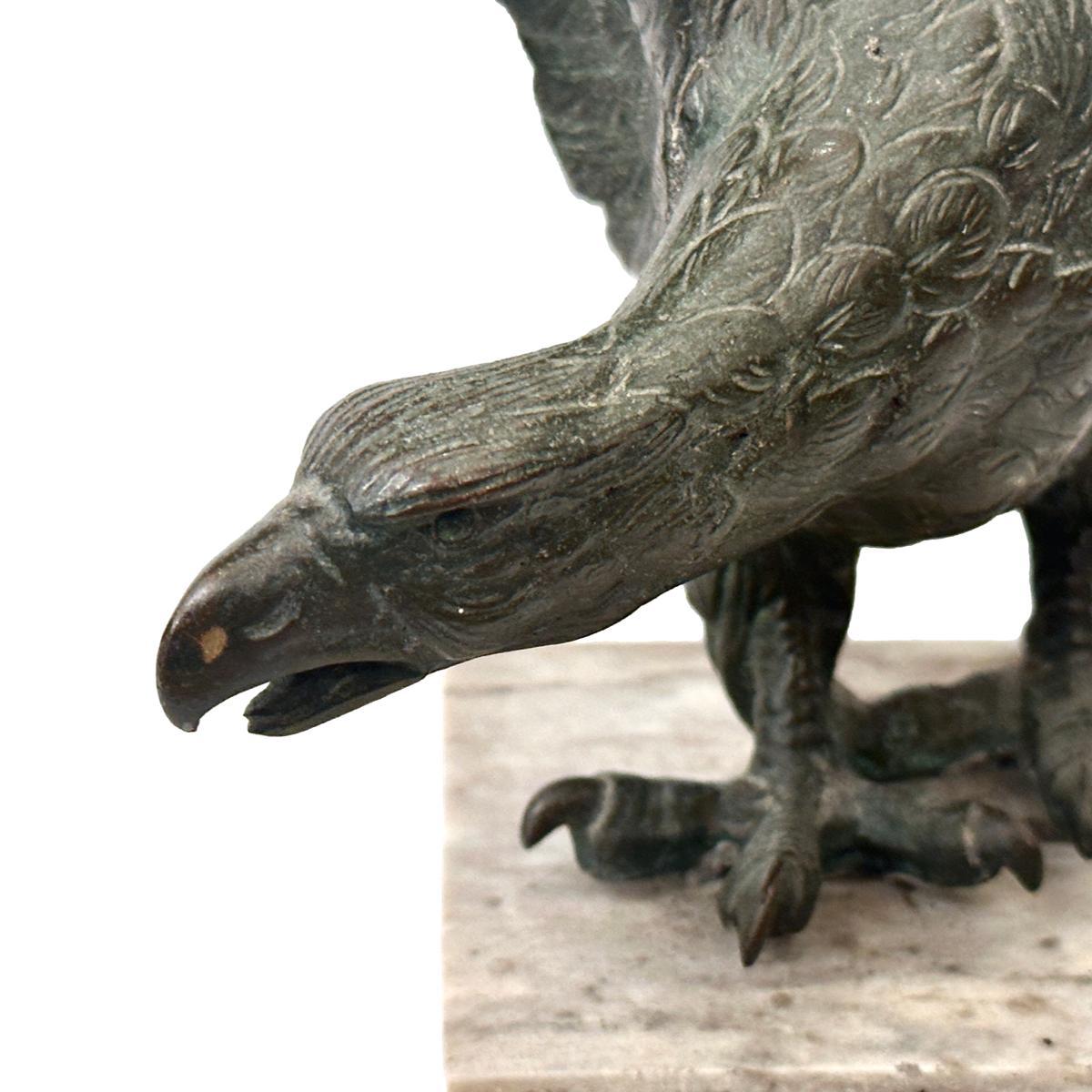 Antique Eagle Bronze Sculpture In Good Condition For Sale In New York, NY