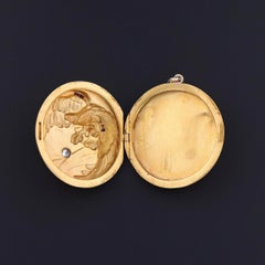 Antique Eagle Brooch Locket of 18k Gold