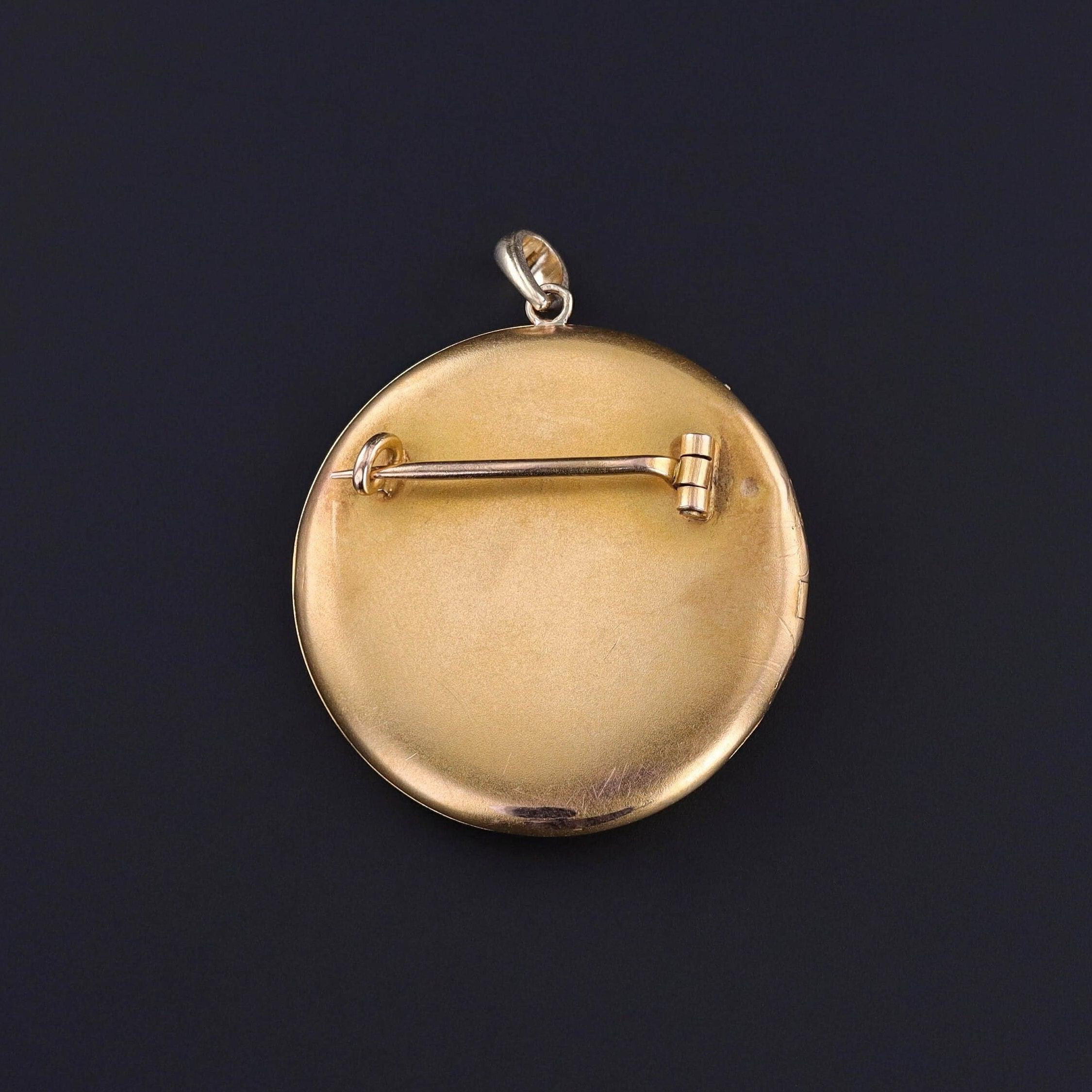 Antique médaillon broche aigle en or 18 carats Bon état - En vente à Lewisburg, PA