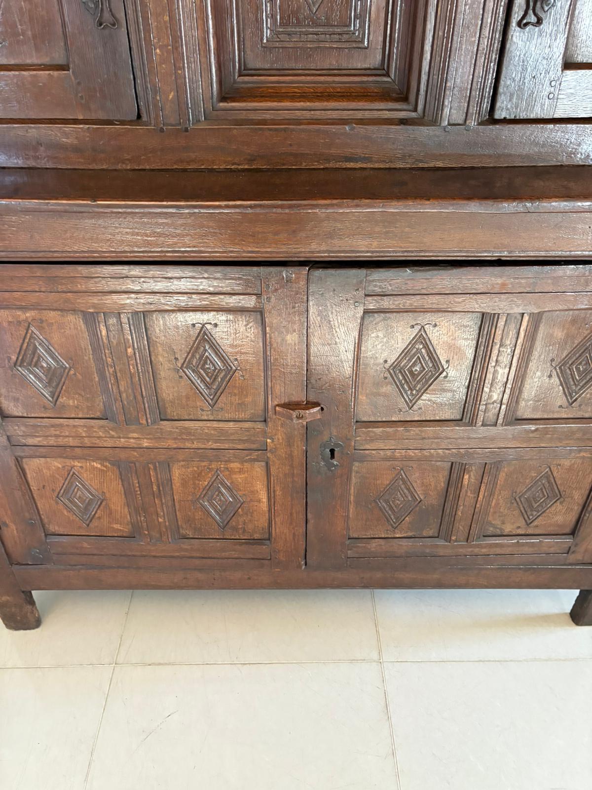 Antique Early 17th Century Original Quality Oak Court Cupboard 6