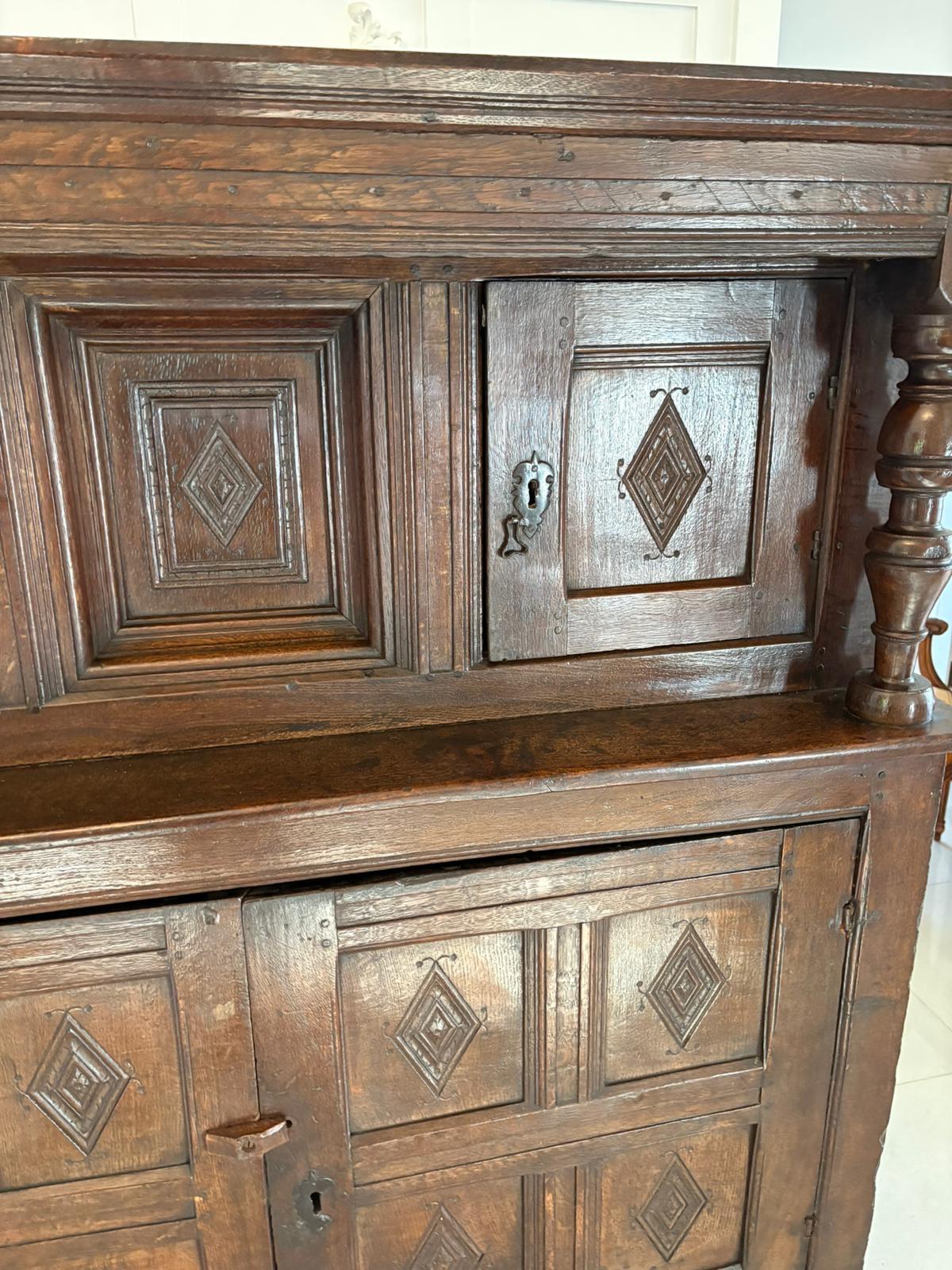 Antique Early 17th Century Original Quality Oak Court Cupboard 7