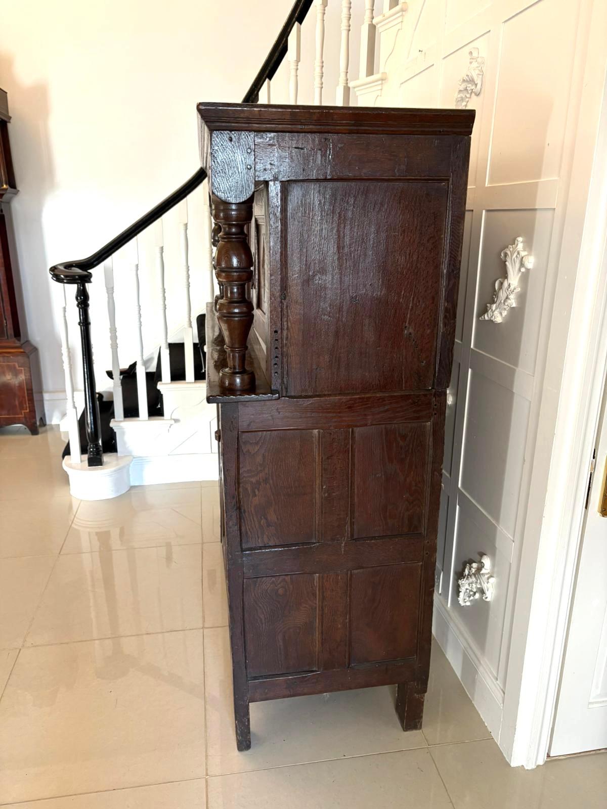 Antique Early 17th Century Original Quality Oak Court Cupboard 11