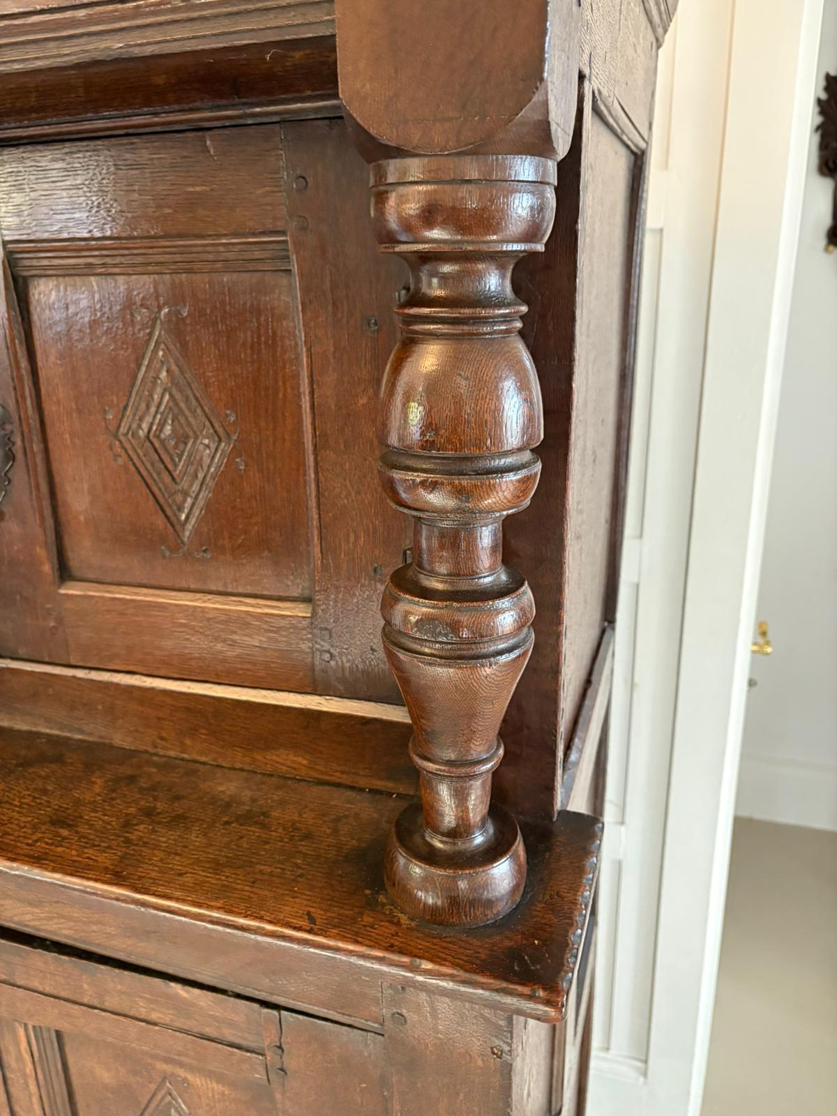 Antique Early 17th Century Original Quality Oak Court Cupboard 4