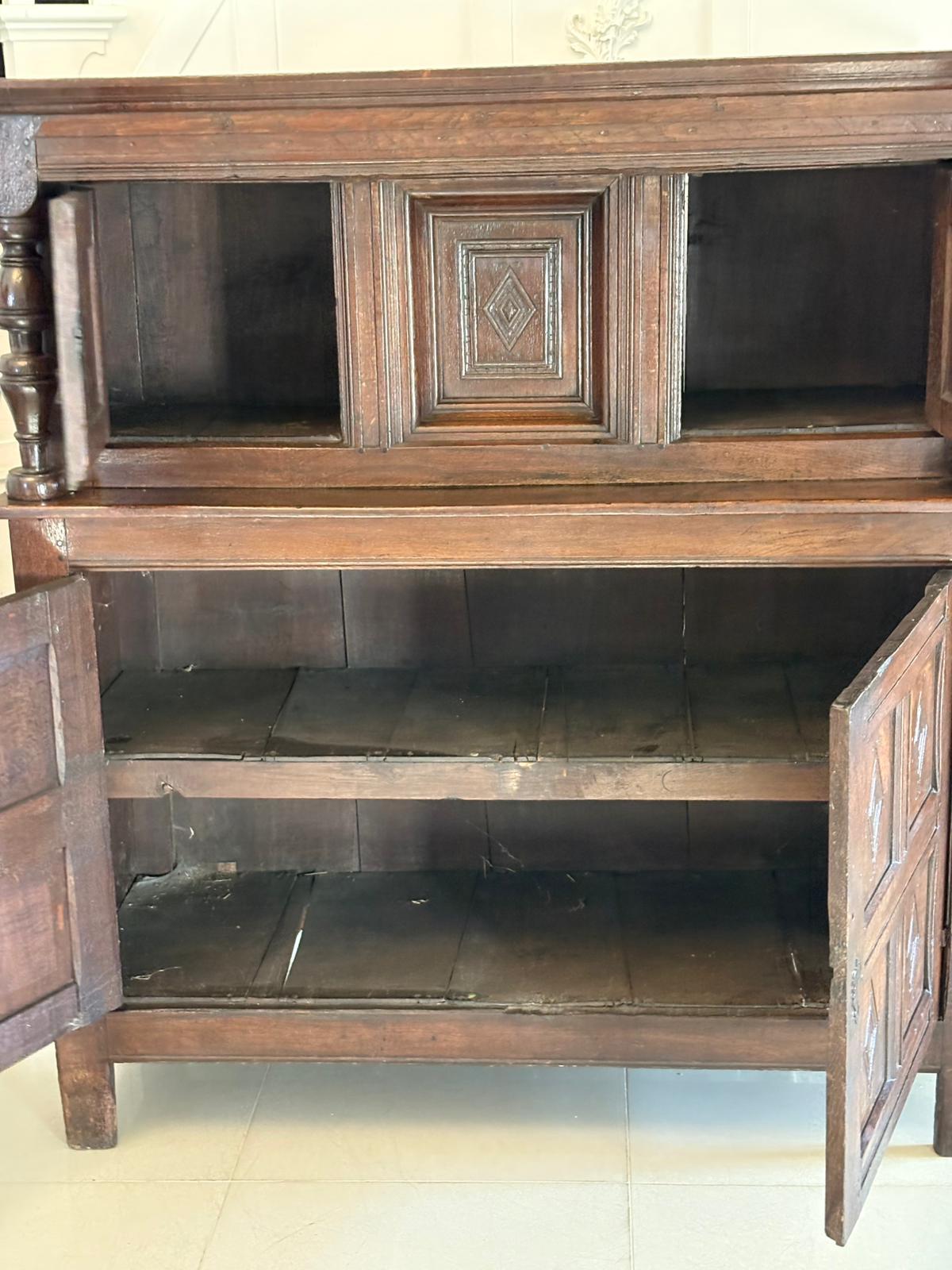Antique Early 17th Century Original Quality Oak Court Cupboard 5