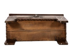 Antique early 17th century rare German or Austrian Stollentruhe or trunk