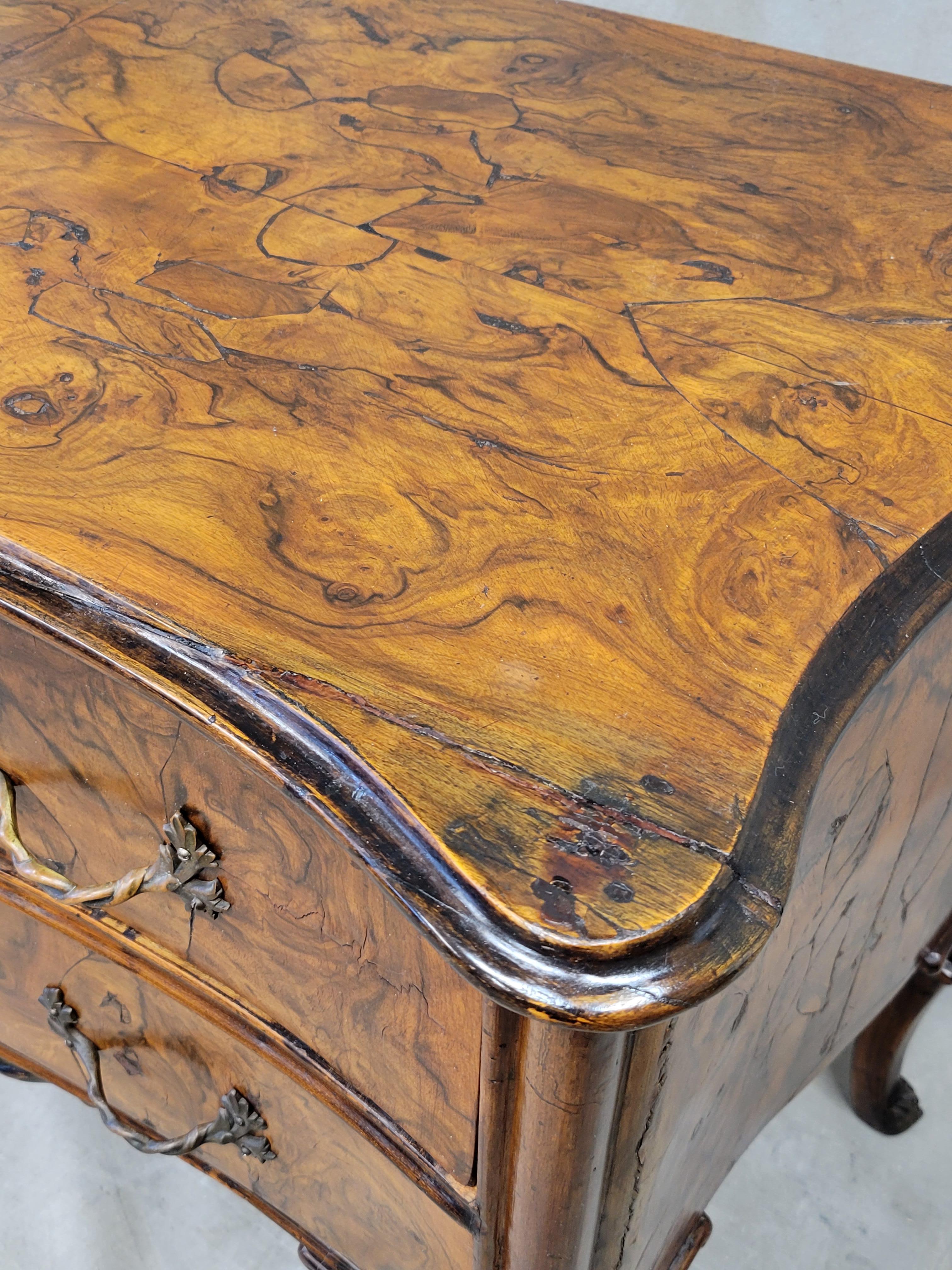 19th Century Antique Early 1800s French Burl Walnut Commode Sold by B. Altman & Co. New York