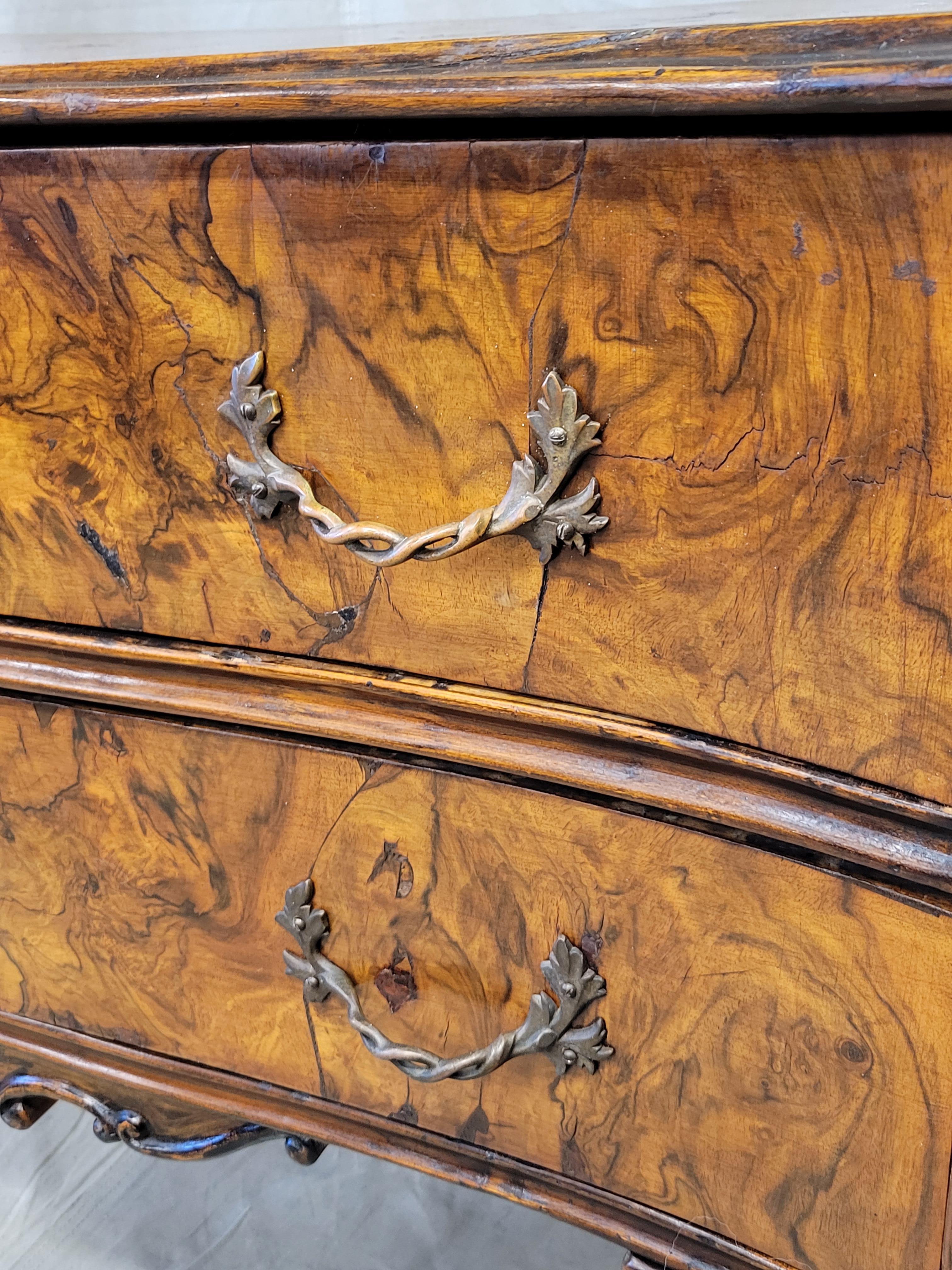 Bronze Antique Early 1800s French Burl Walnut Commode Sold by B. Altman & Co. New York