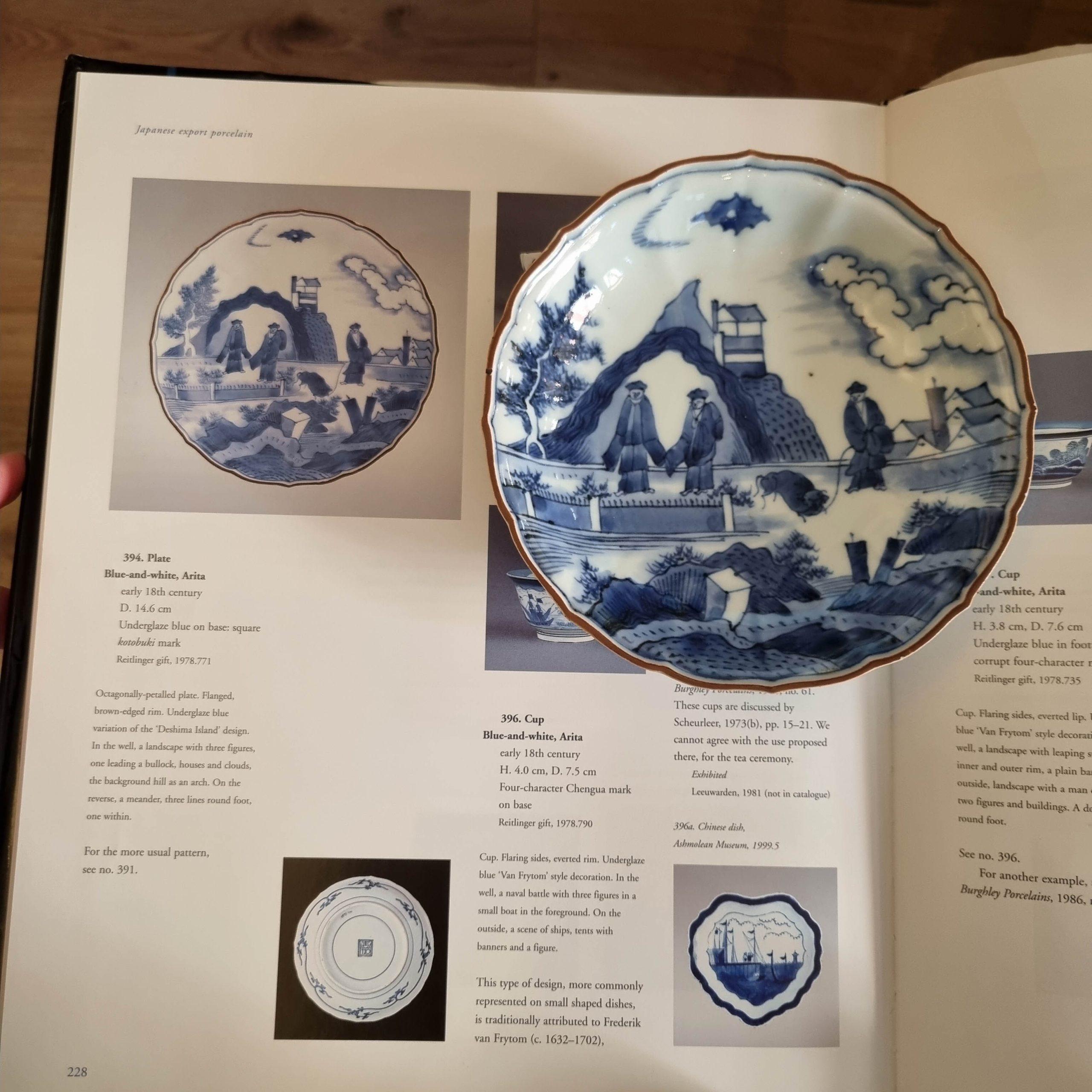 Porcelain Antique early 18C Edo Kakiemon Arita porcelain plate Scheveningen/Deshima