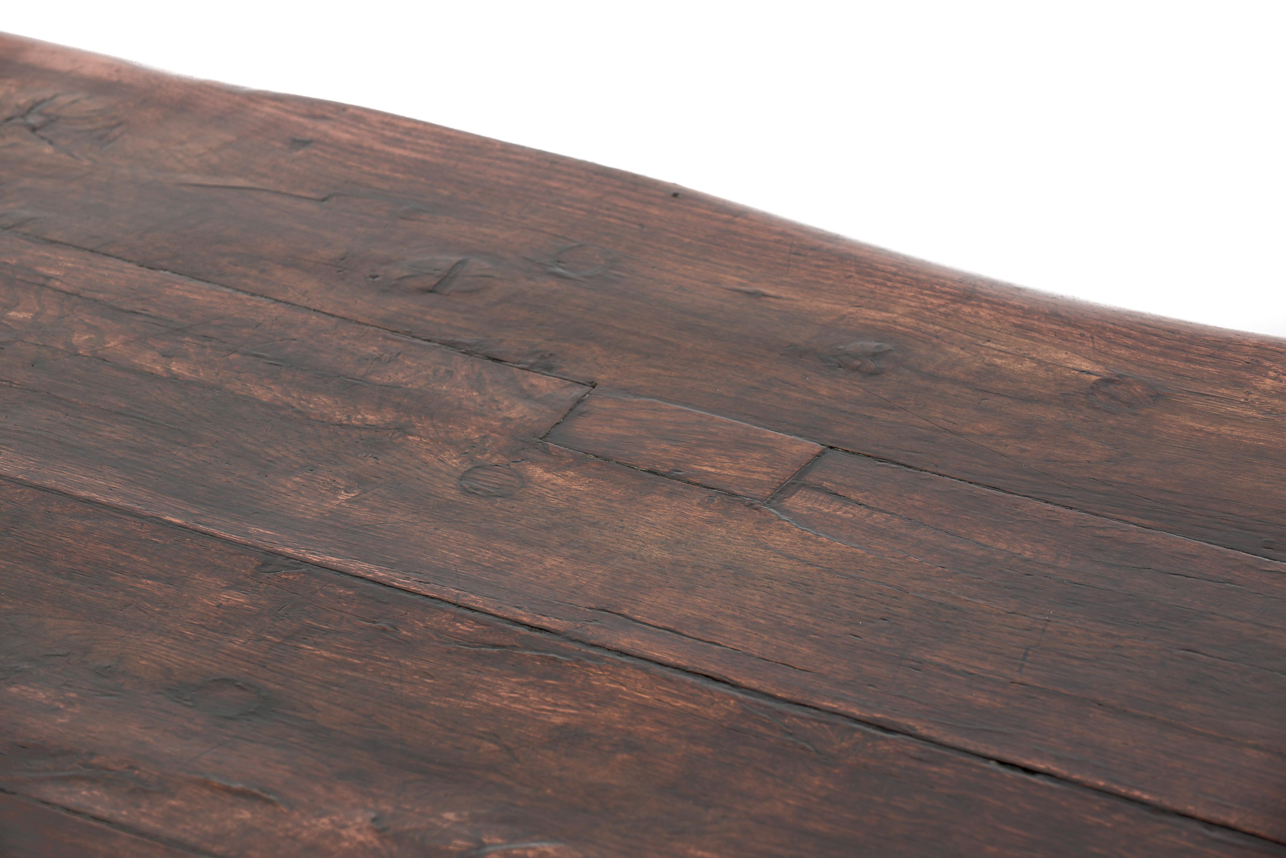 antique early 18th century English Elizabethan Renaissance Long Carved Oak Table 7
