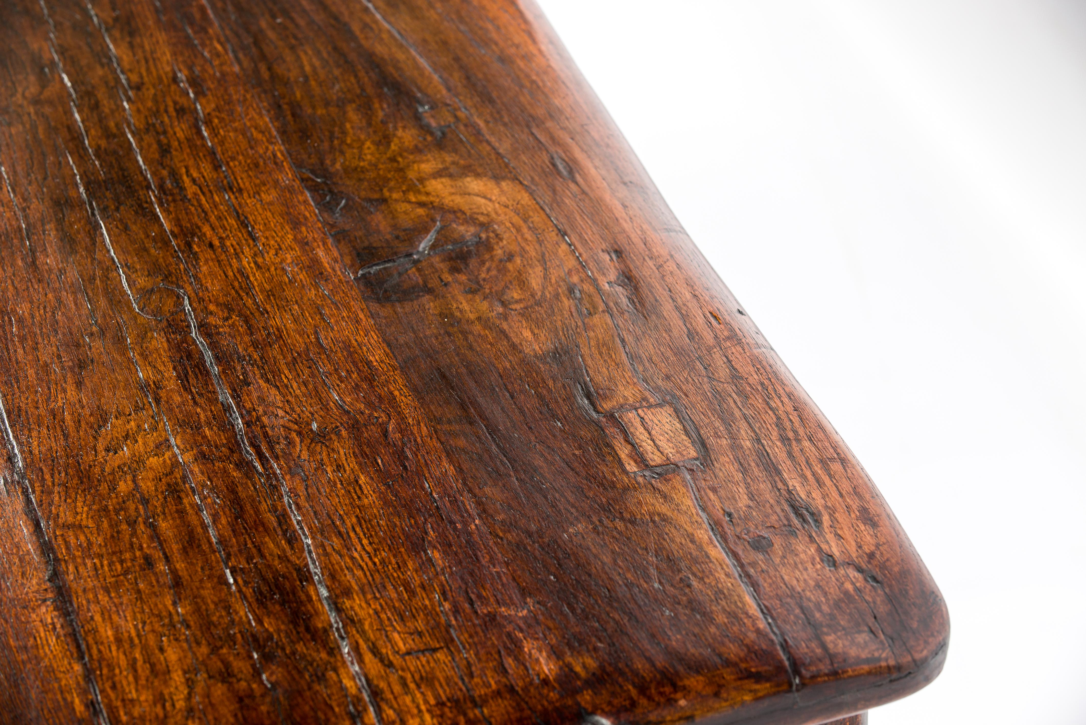 antique early 18th century English Elizabethan Renaissance Long Carved Oak Table 9