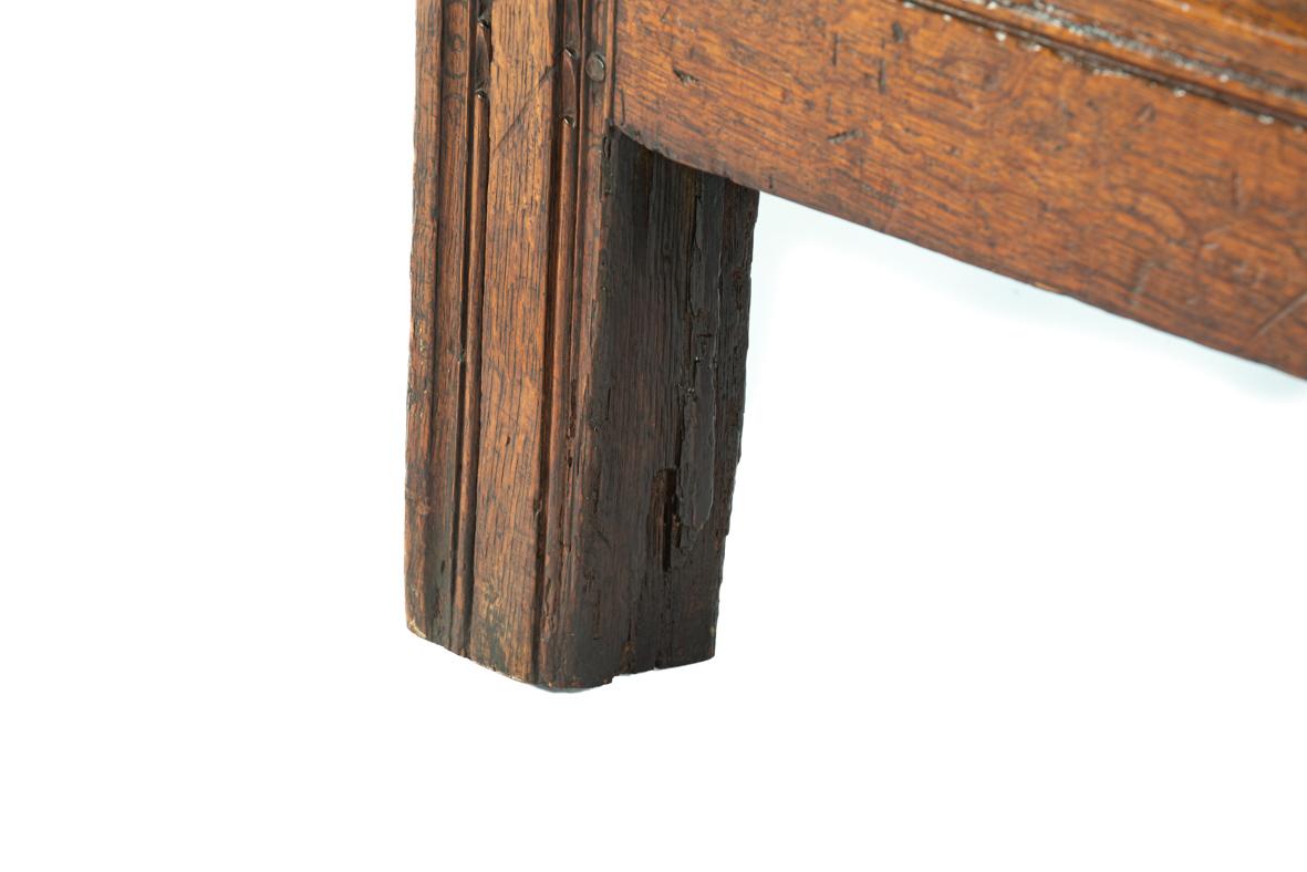 Antique early 18th century English warm brown chest or trunk with rich carvings For Sale 3
