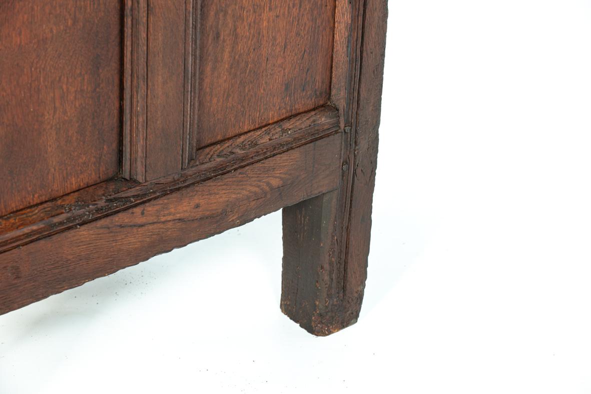 Antique early 18th century English warm brown chest or trunk with rich carvings For Sale 9