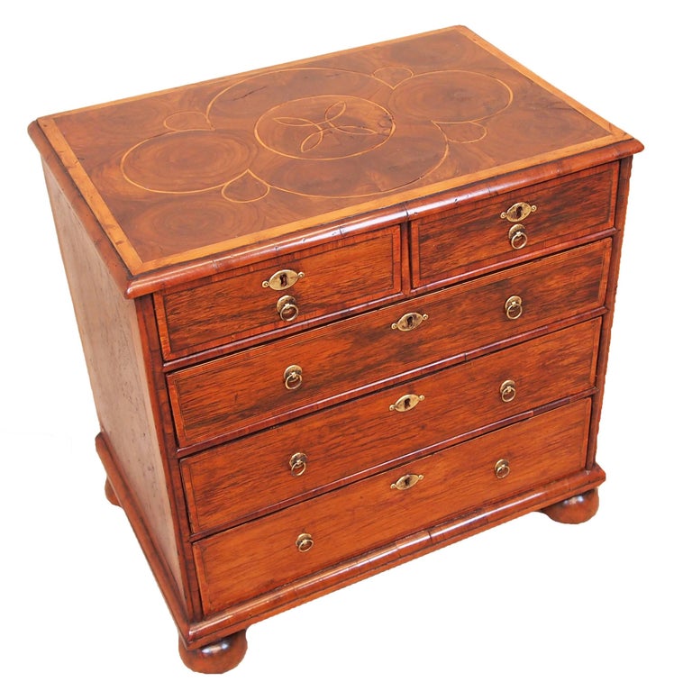 Antique Early 18th Century Miniature Oyster Chest At 1stdibs