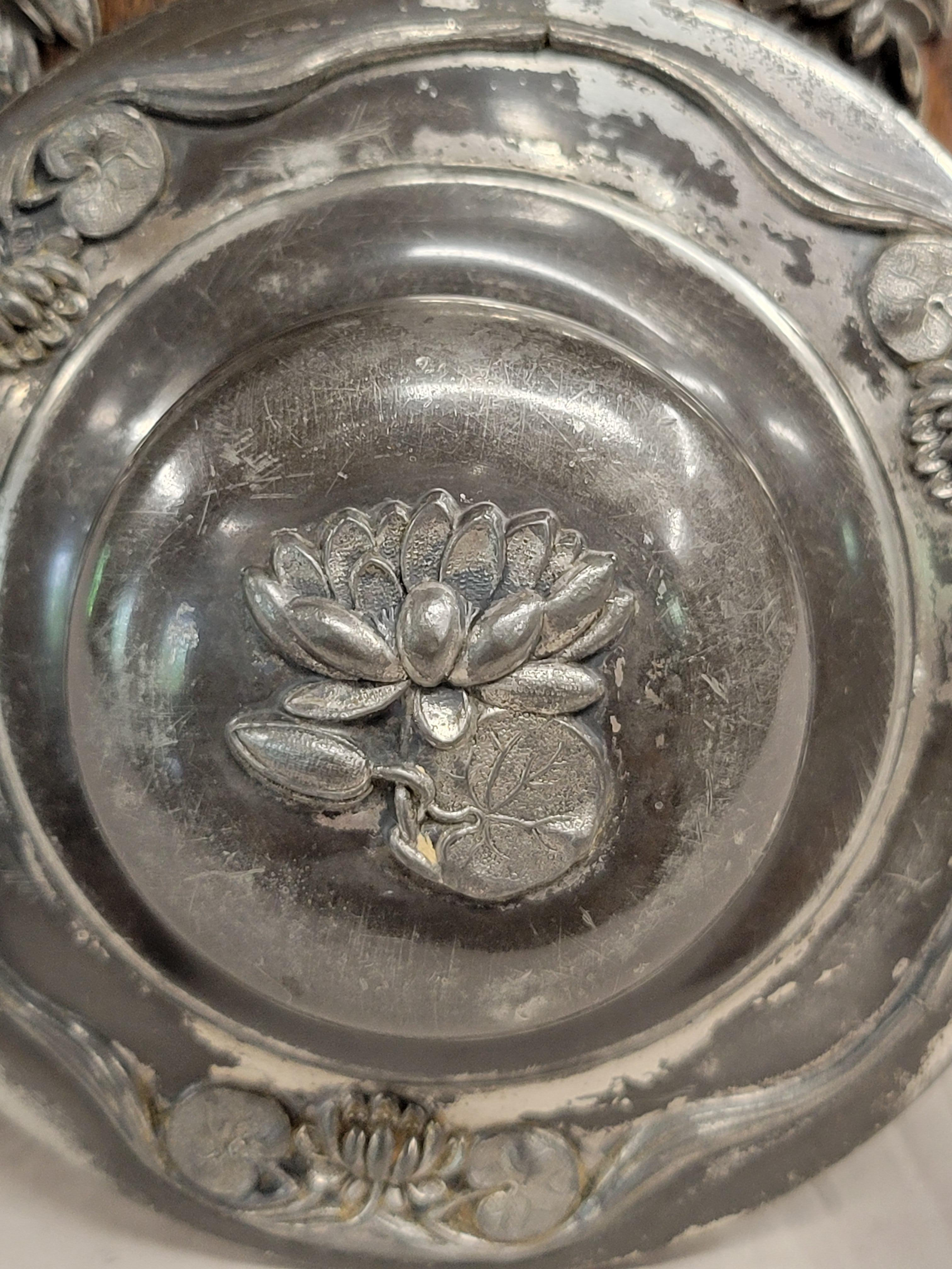 Antike frühe 1900er Jugendstil St. Louis Silver Co. Eiskübel aus Eiche und Silber im Angebot 1