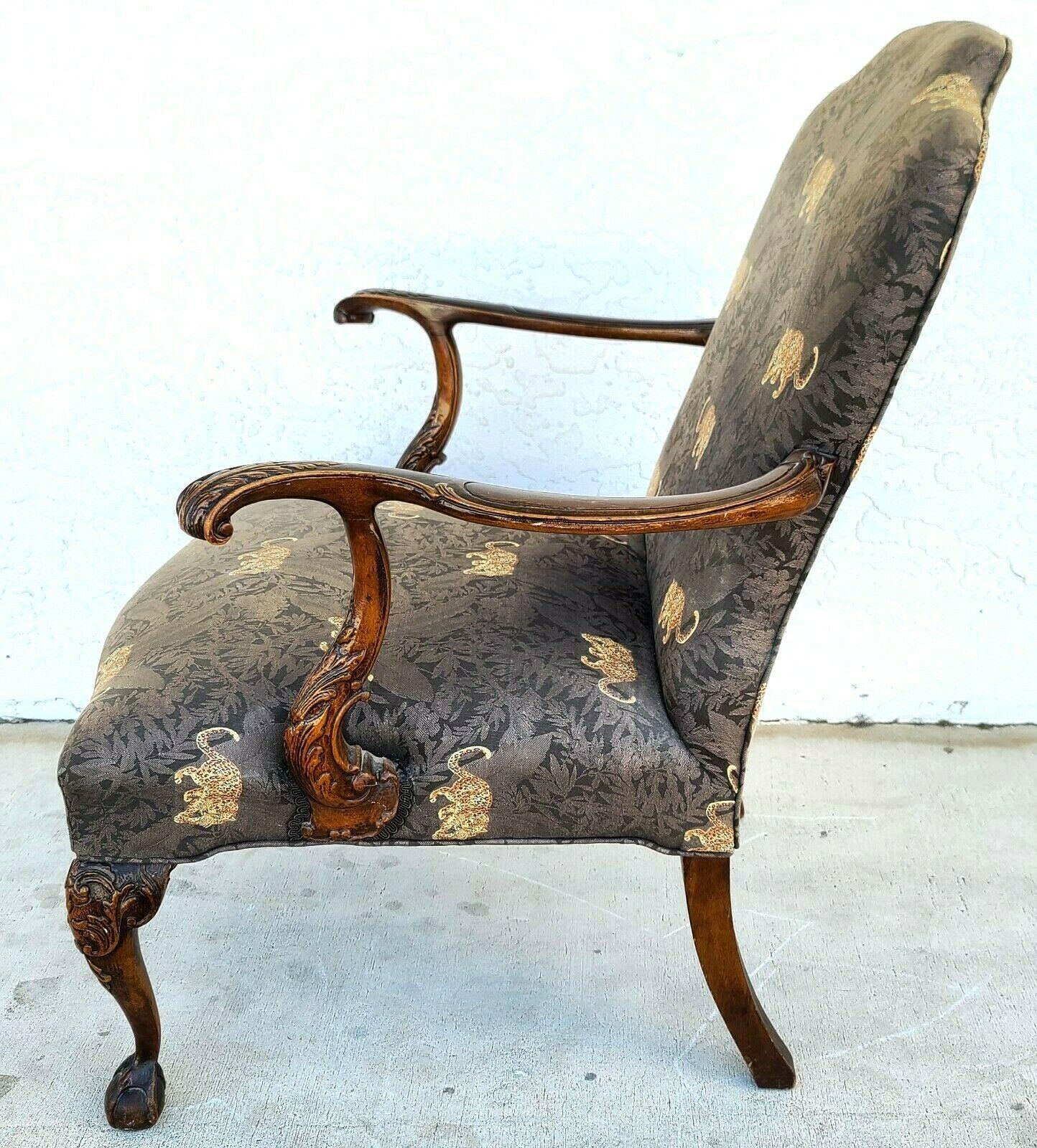 Antique Early 1900s French Louis XV Hand Carved Walnut Armchair 2