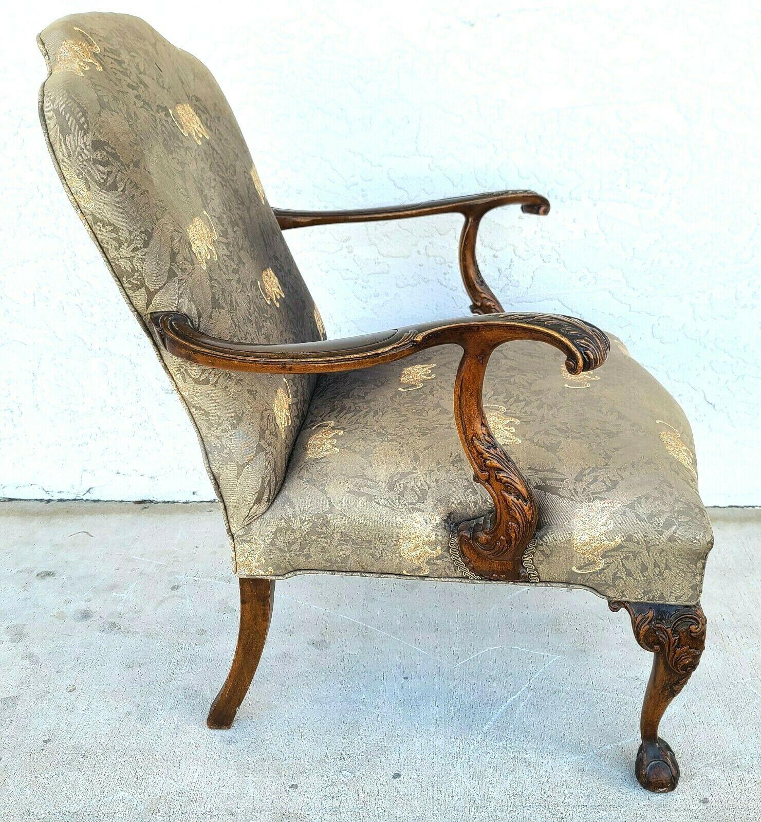 Antique Early 1900s French Louis XV Hand Carved Walnut Armchair 5