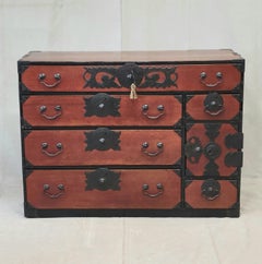 Antique Early 1900s Meiji Period Japanese Tansu Chest
