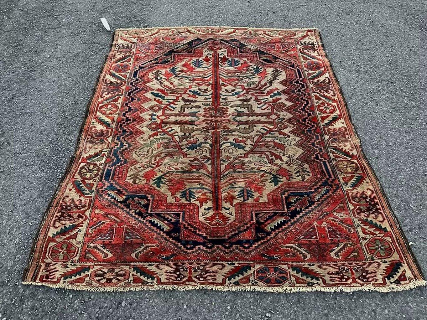 Alfombra oriental antigua de principios de 1900 4'5 