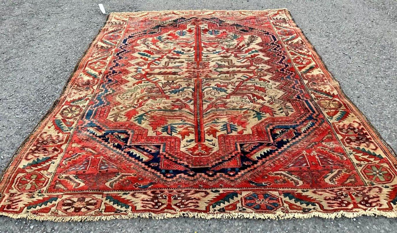 Alfombra oriental antigua de principios de 1900 4'5 