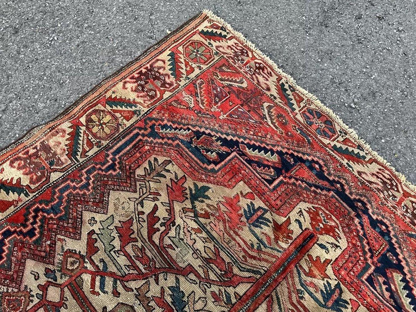 Alfombra oriental antigua de principios de 1900 4'5 