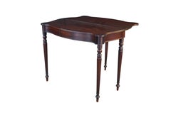 Antique Early 19th C. American Federal Serpentine Mahogany Console Game Table