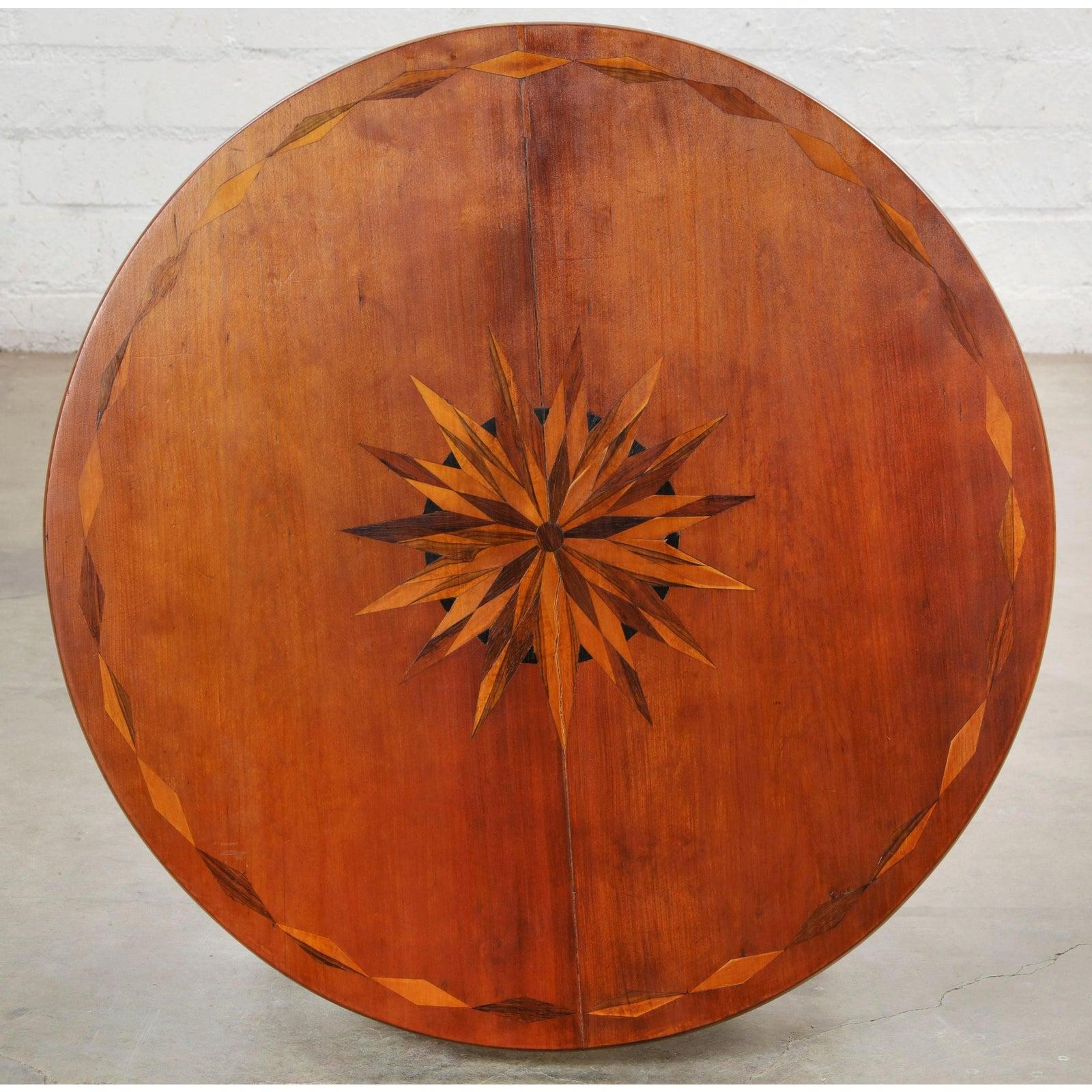 Antique early 19th century American Sheraton Inlaid cherry table

Additional information:
Materials: Cherry Wood
Color: Sienna
Period: early 19th century
Styles: American, Federal
Table Shape: Round
Item Type: Vintage, Antique or