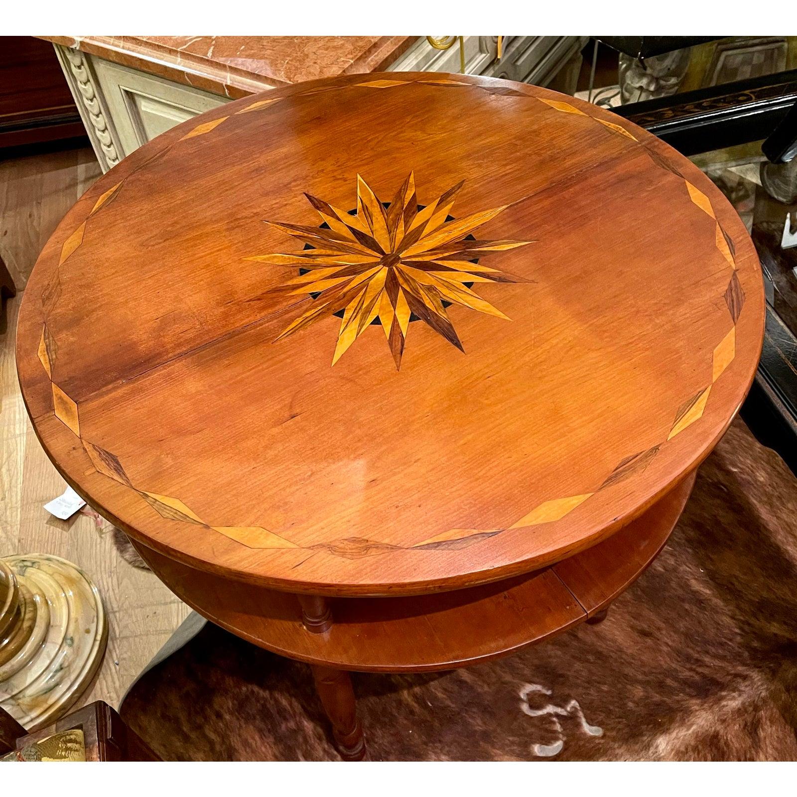 Federal Antique Early 19th Century American Sheraton Inlaid Cherry Table For Sale