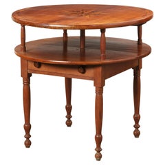 Antique Early 19th Century American Sheraton Inlaid Cherry Table