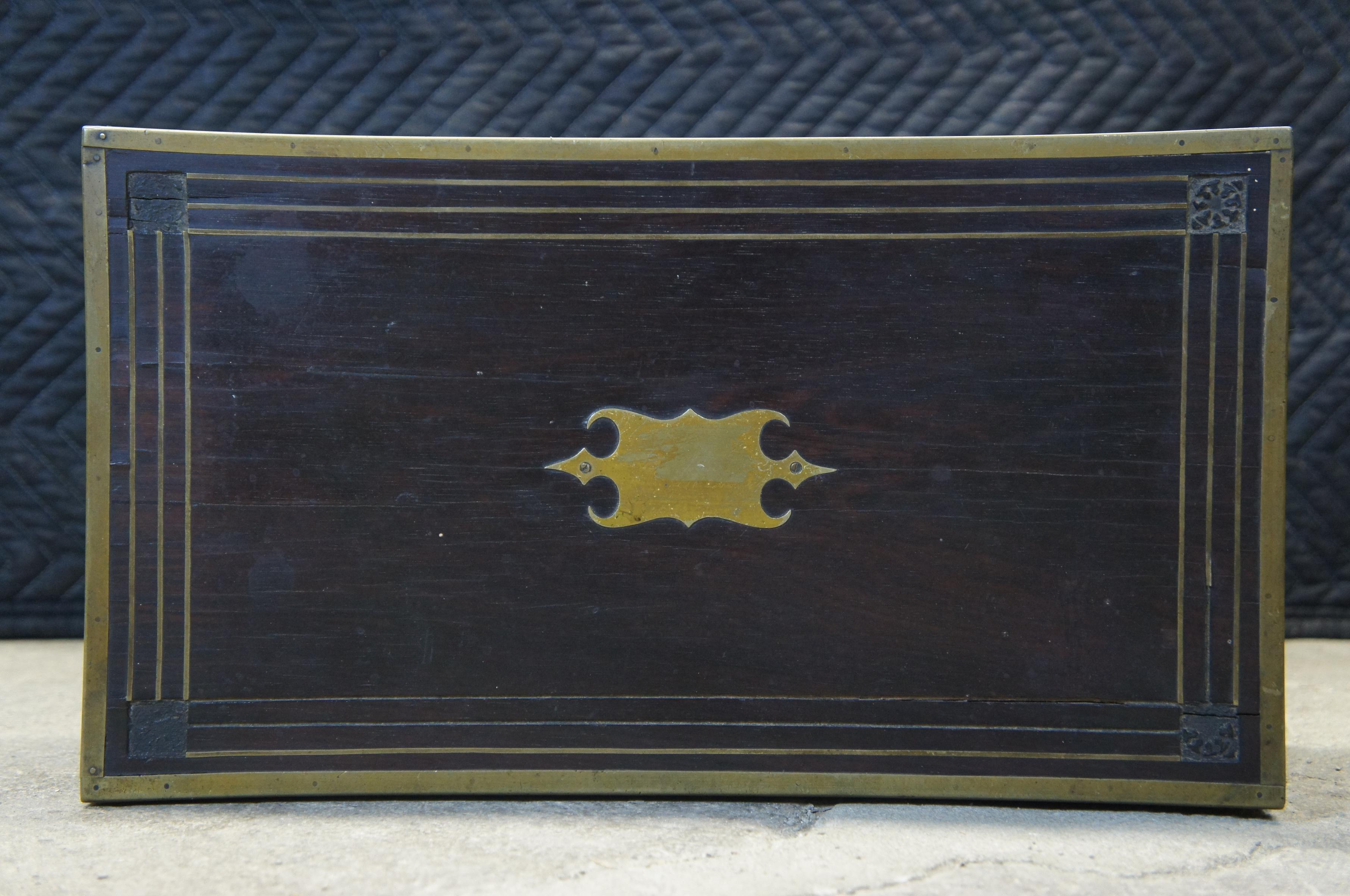 Antique Early 19th C. English Regency Rosewood Writing Slope Box Campaign Chest 3