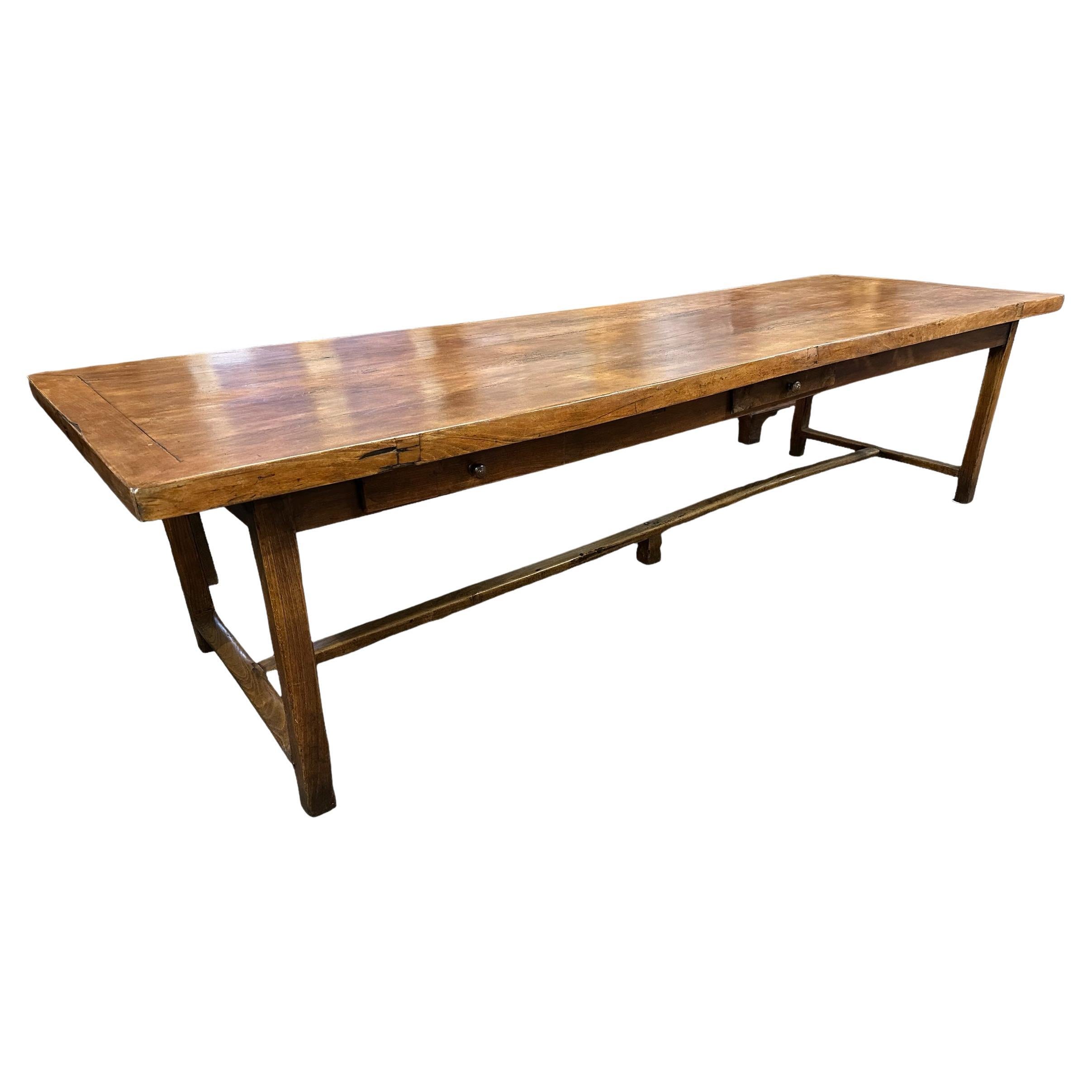 Antique Early 19th Century Beech Farmhouse Table For Sale