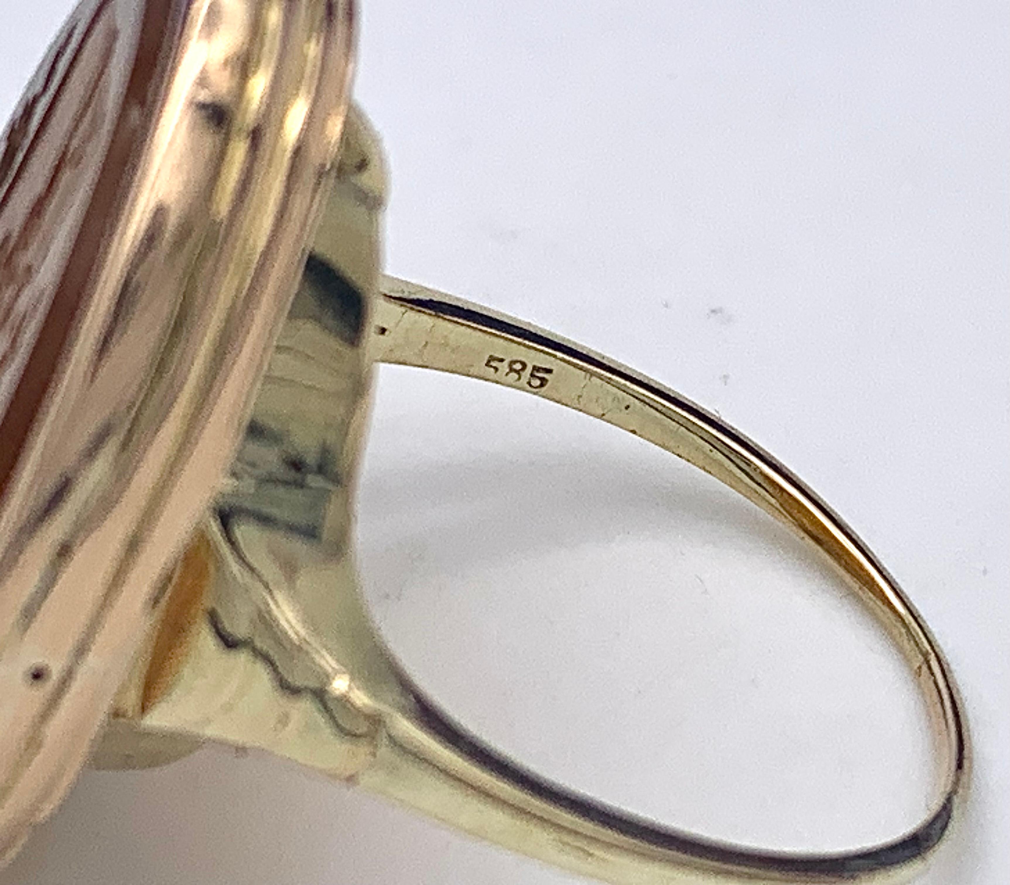 Antike frühen 19. Jahrhundert Karneol Intaglio Crest 14 Karat Gold Frame    im Zustand „Gut“ im Angebot in Munich, Bavaria