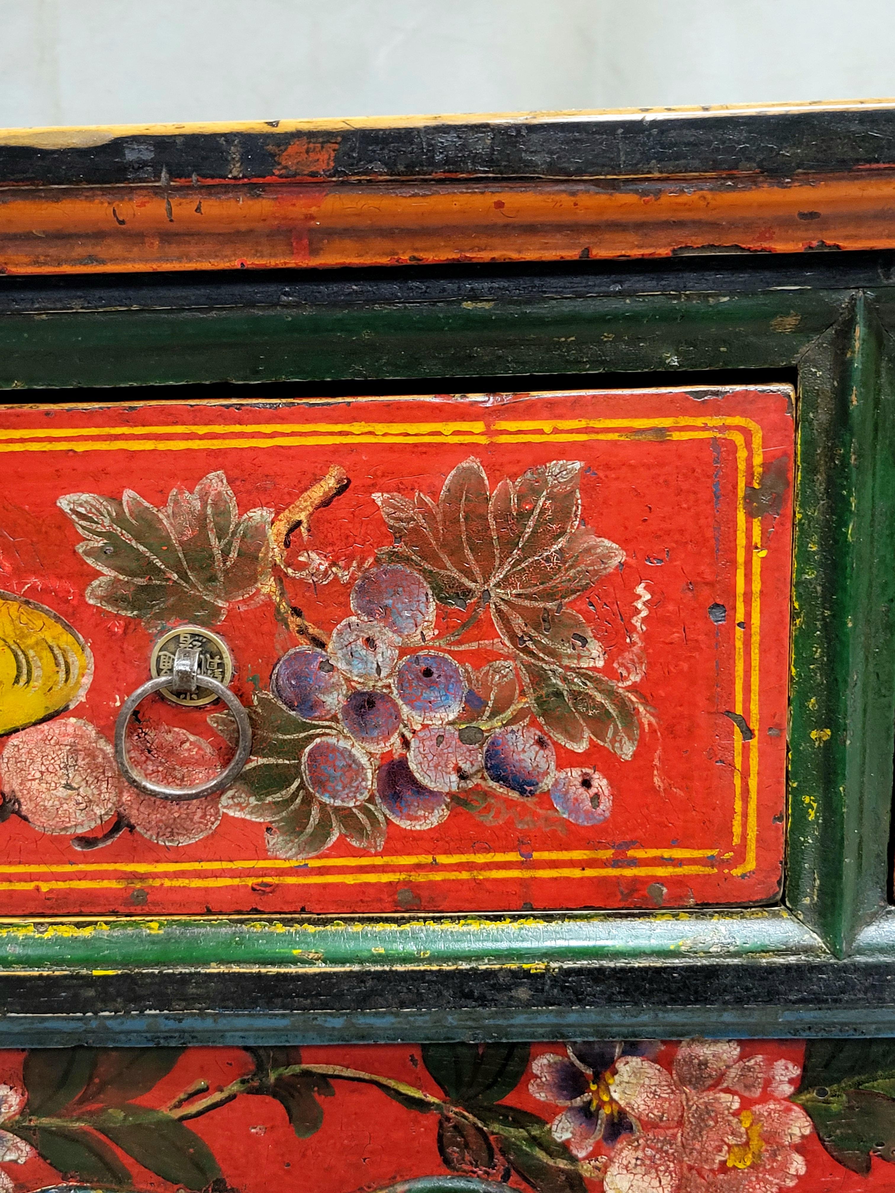 Antique Early 19th Century Chinese Red Lacquer Altar / Console Table For Sale 1