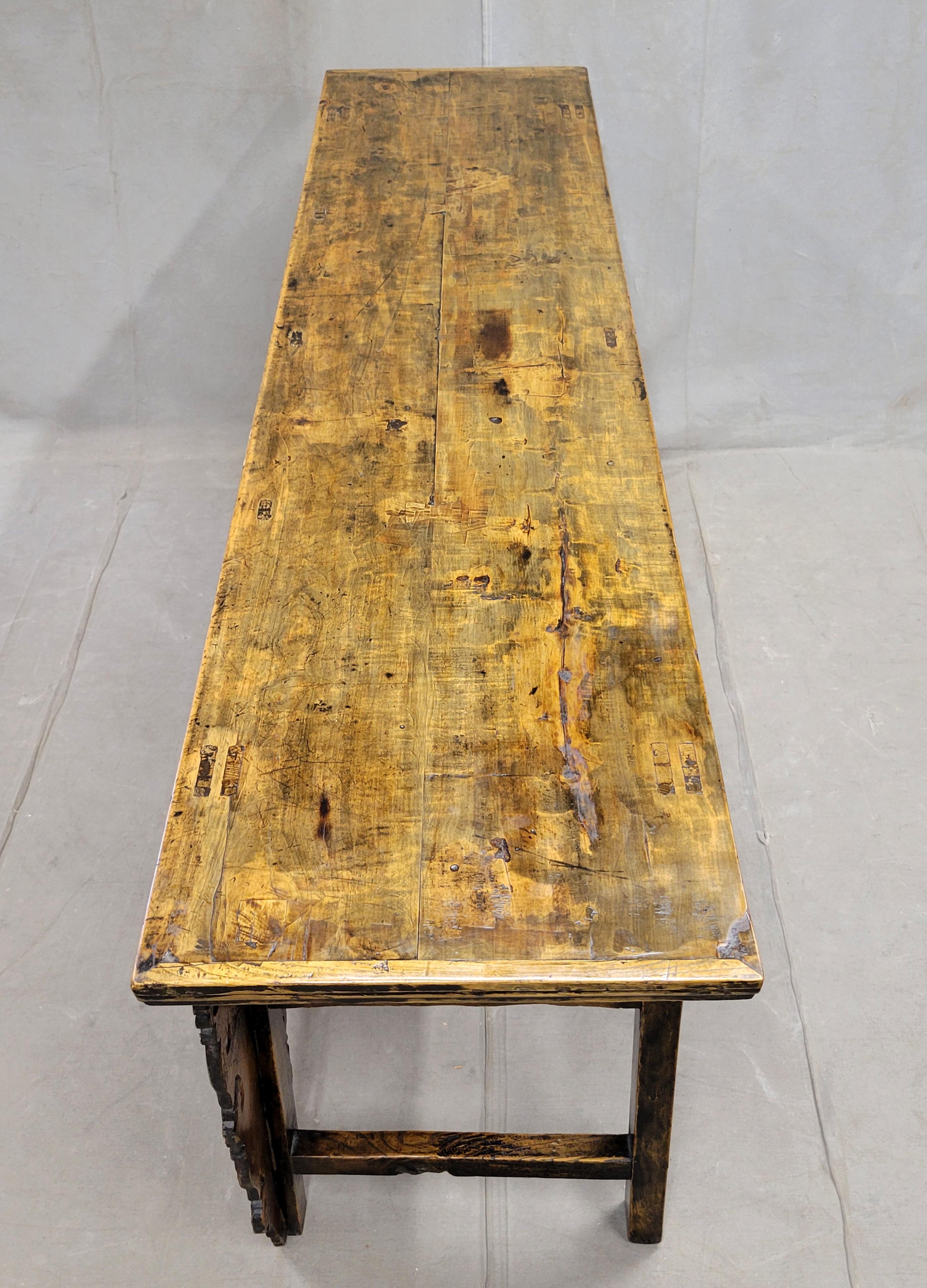 Antique Early 19th Century Chinese Red Lacquer Altar / Console Table For Sale 3