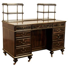 Antique Early 19th Century Dutch Colonial Calamander Desk