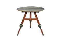 Antique Early 19th Century Dutch Folk Art “Hindeloopen” Painted Tilt Top Table