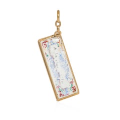 Antique Early 19th Century Enamel and Gold Love Note Charm Pendant