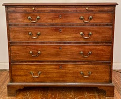 Antique Early 19th Century English Georgian Mahogany Chest of Drawers with Slide
