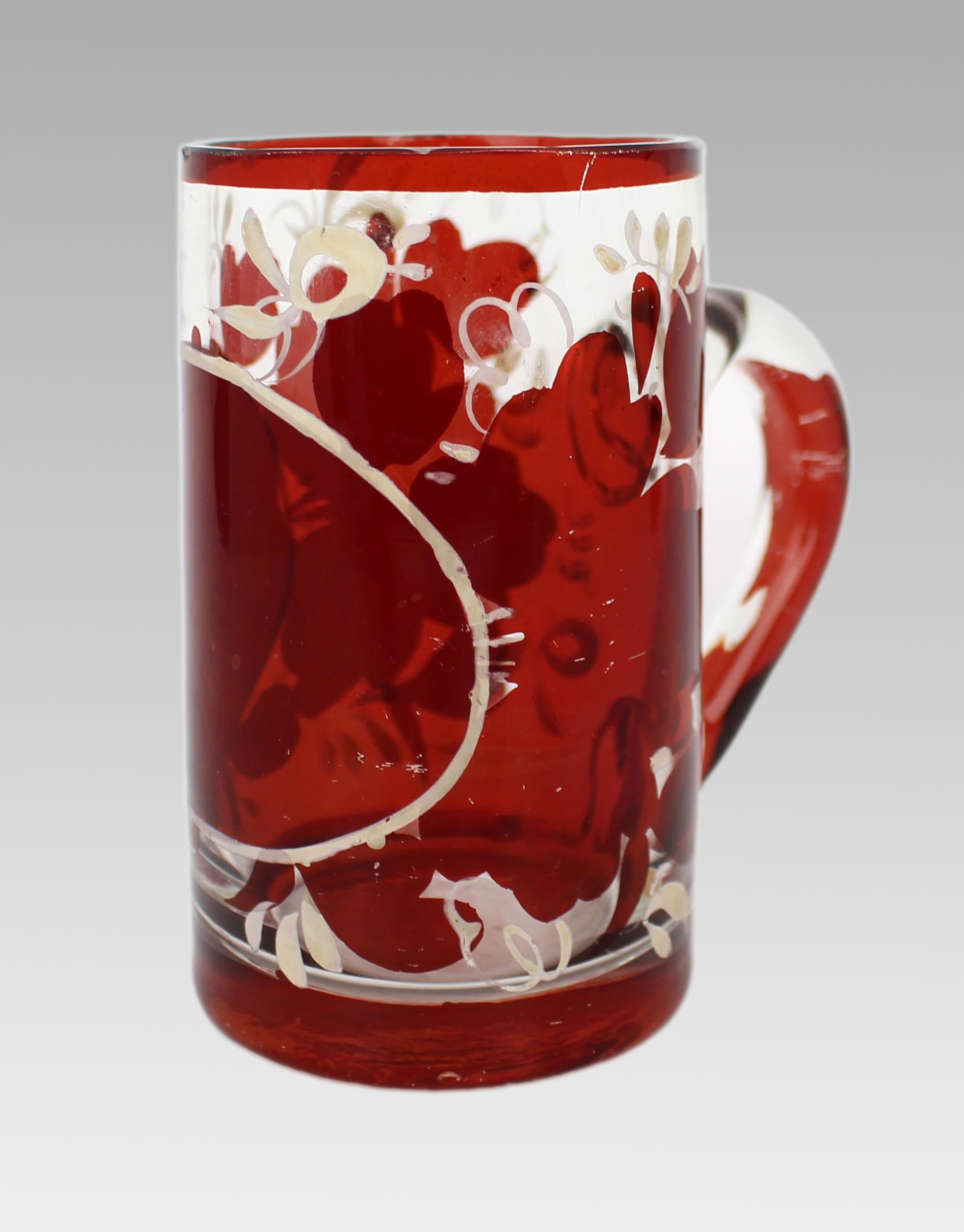 European Antique Early 19th Century English Glass Tankard For Sale